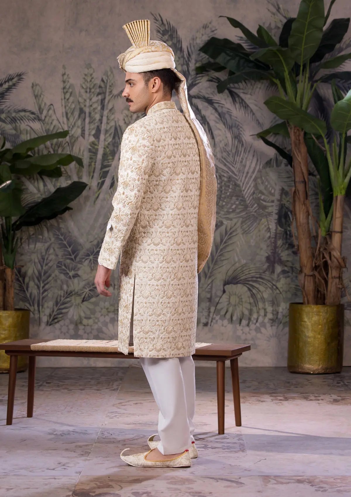 Bin Tayyab Sherwani (TD-1807)  OFF WHITE Bin Tayyab