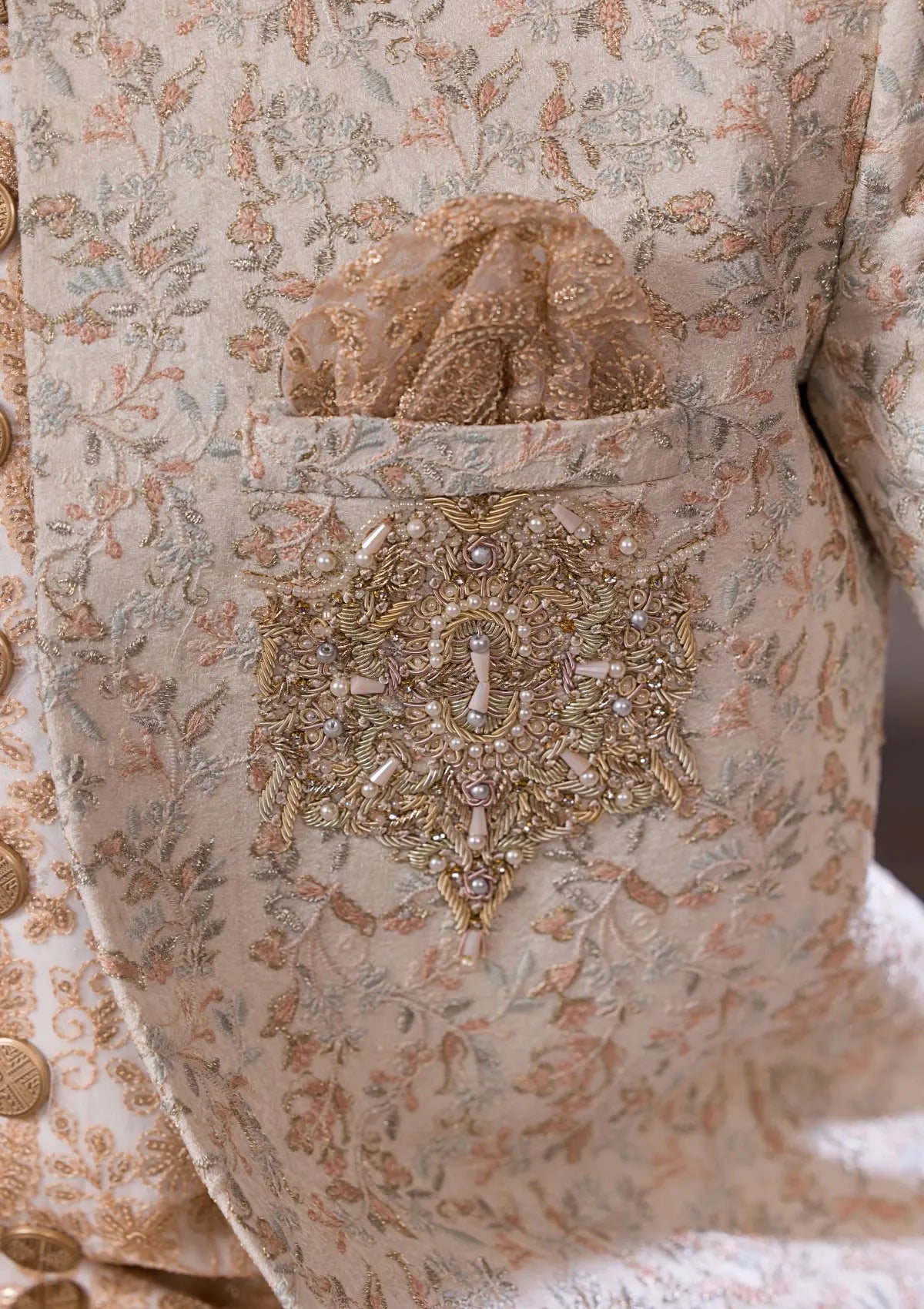 Bin Tayyab Sherwani (TD-1768)  OFF WHITE Bin Tayyab