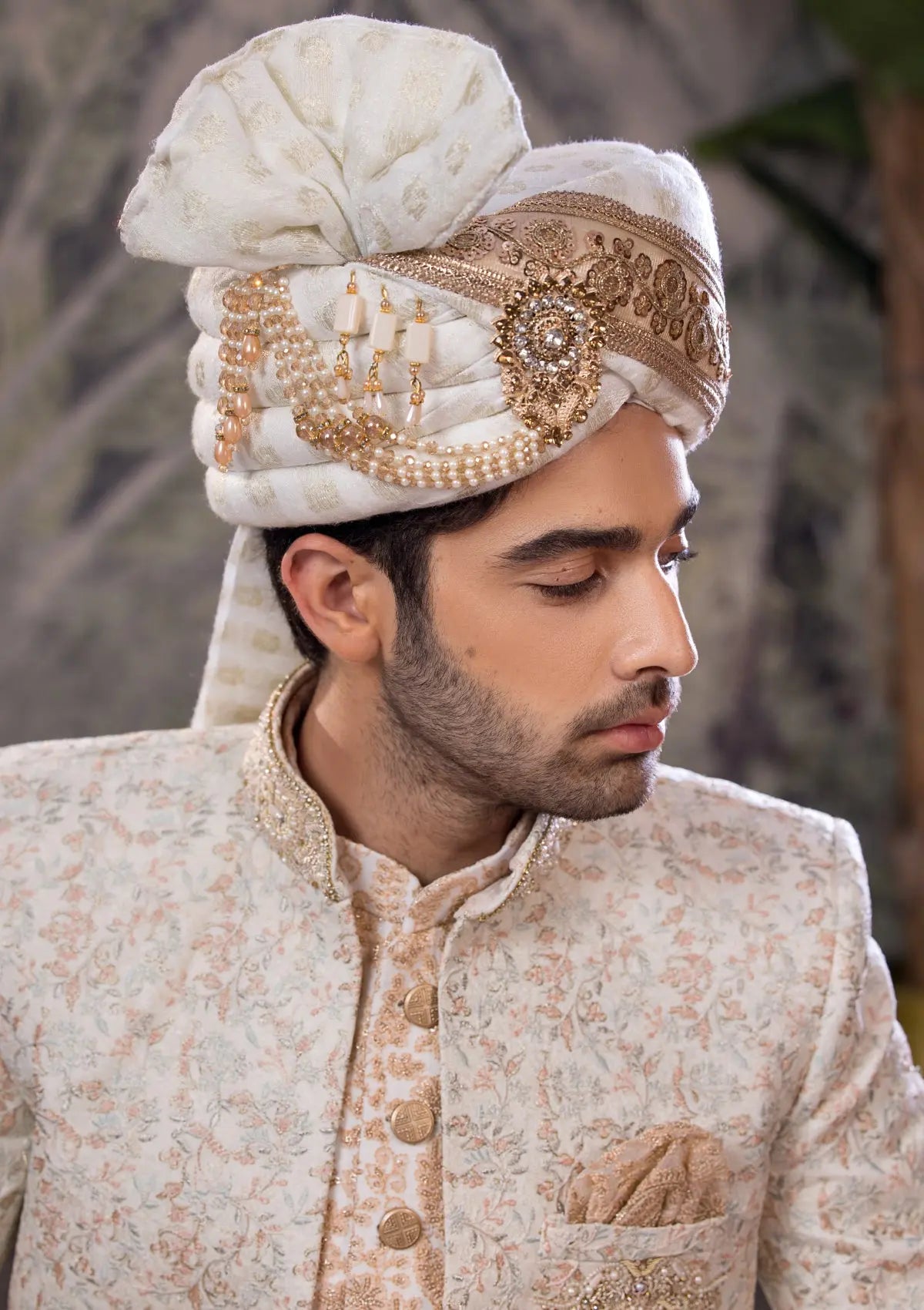 Bin Tayyab Sherwani (TD-1768)  OFF WHITE Bin Tayyab