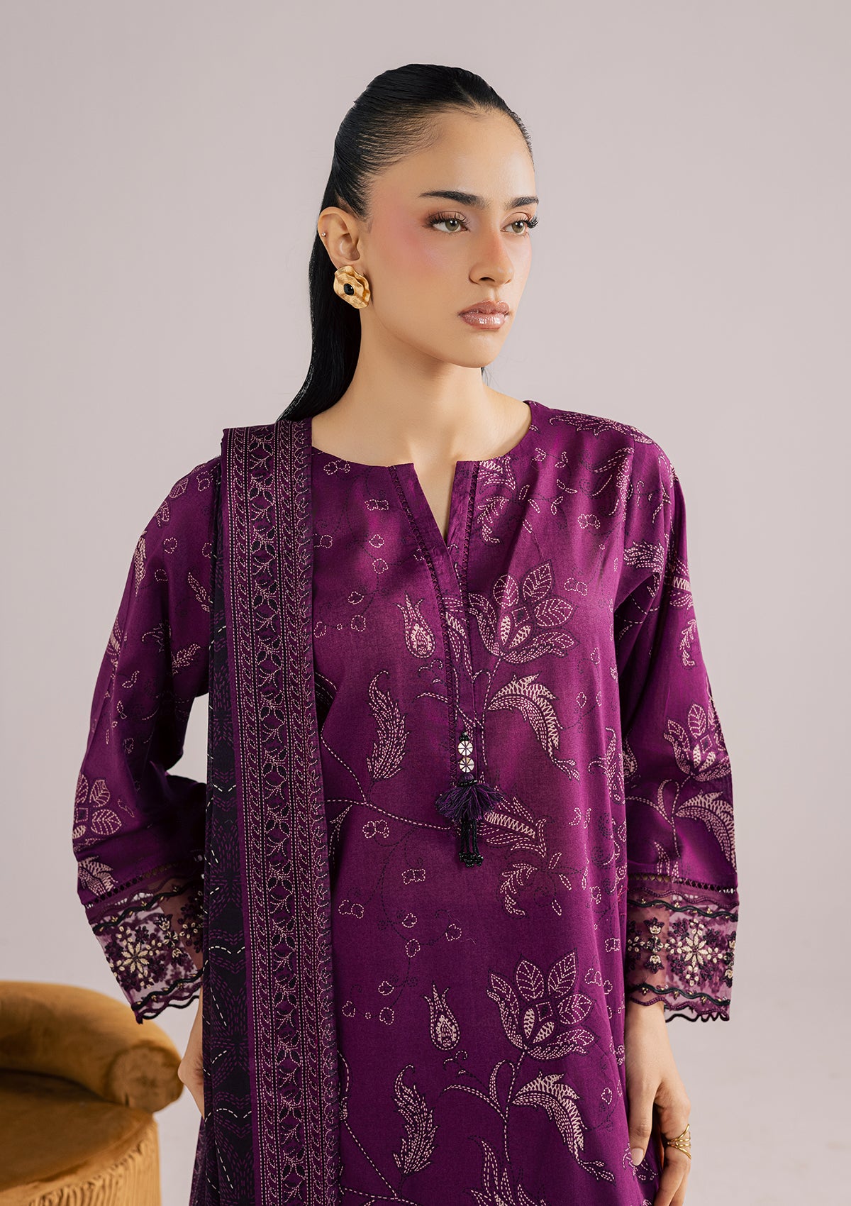 PRINTED EMBROIDERED LAWN BT006852-PRP