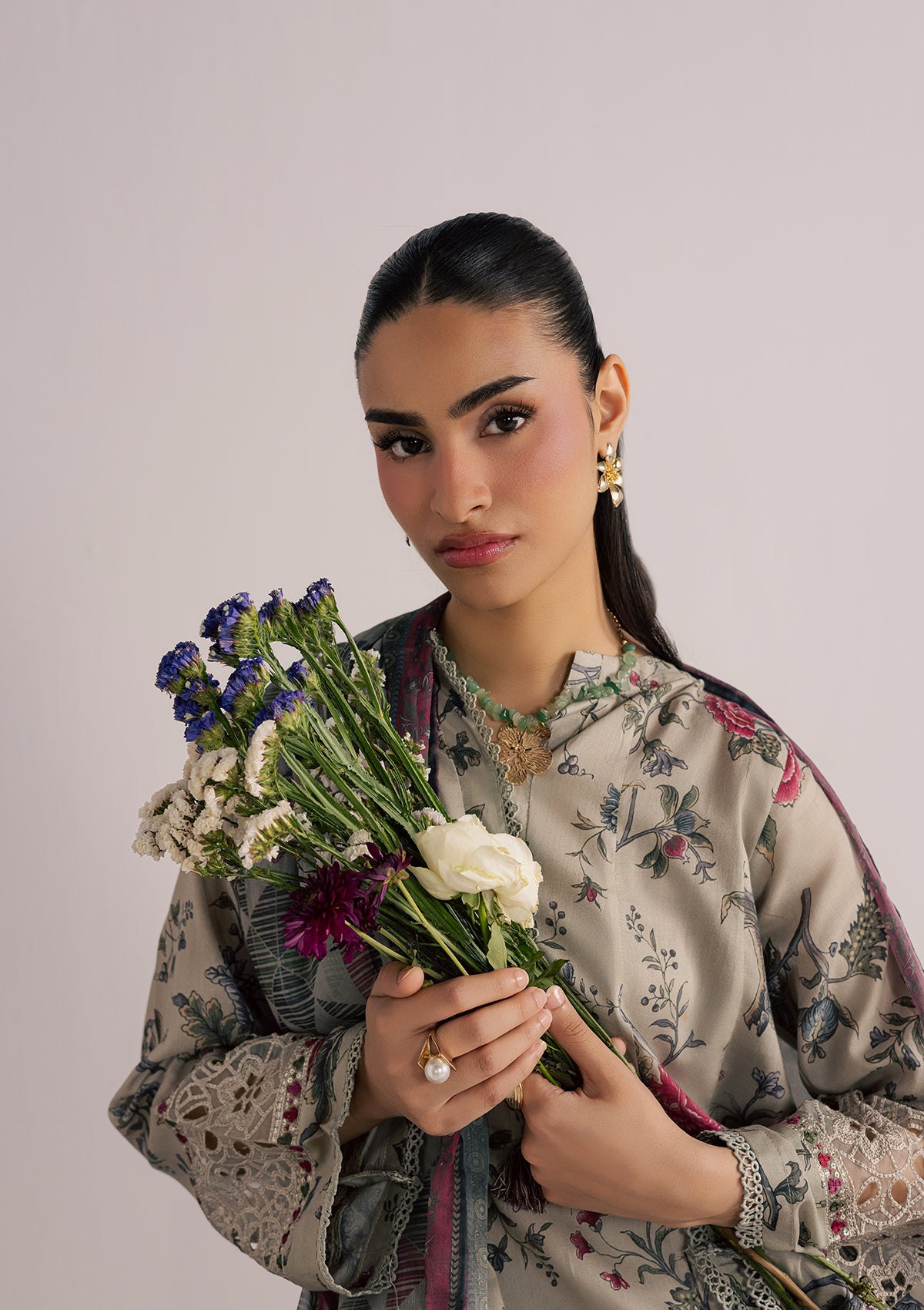 PRINTED EMBROIDERED LAWN BT006853-GRY