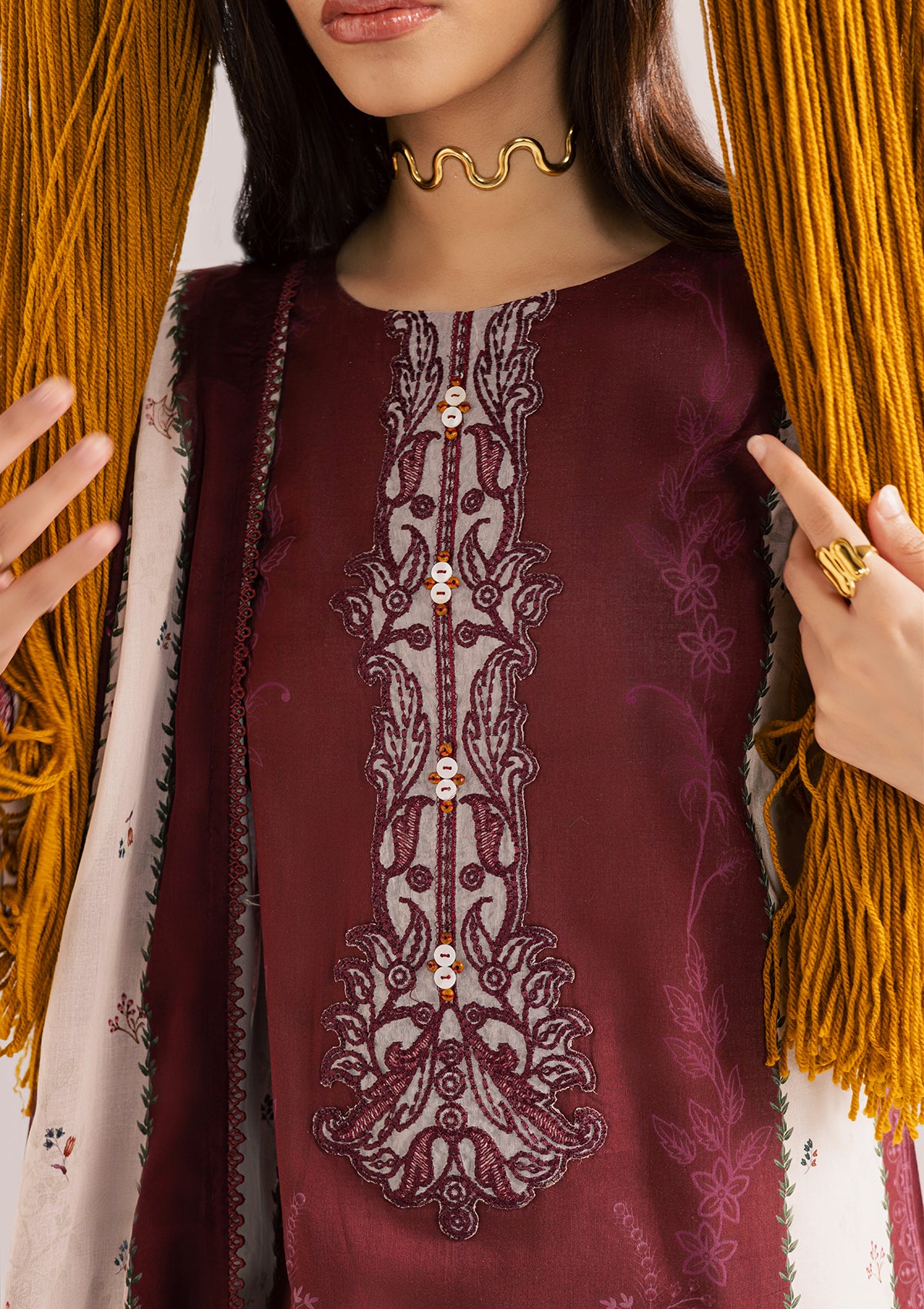 PRINTED EMBROIDERED LAWN BT006859-MRN