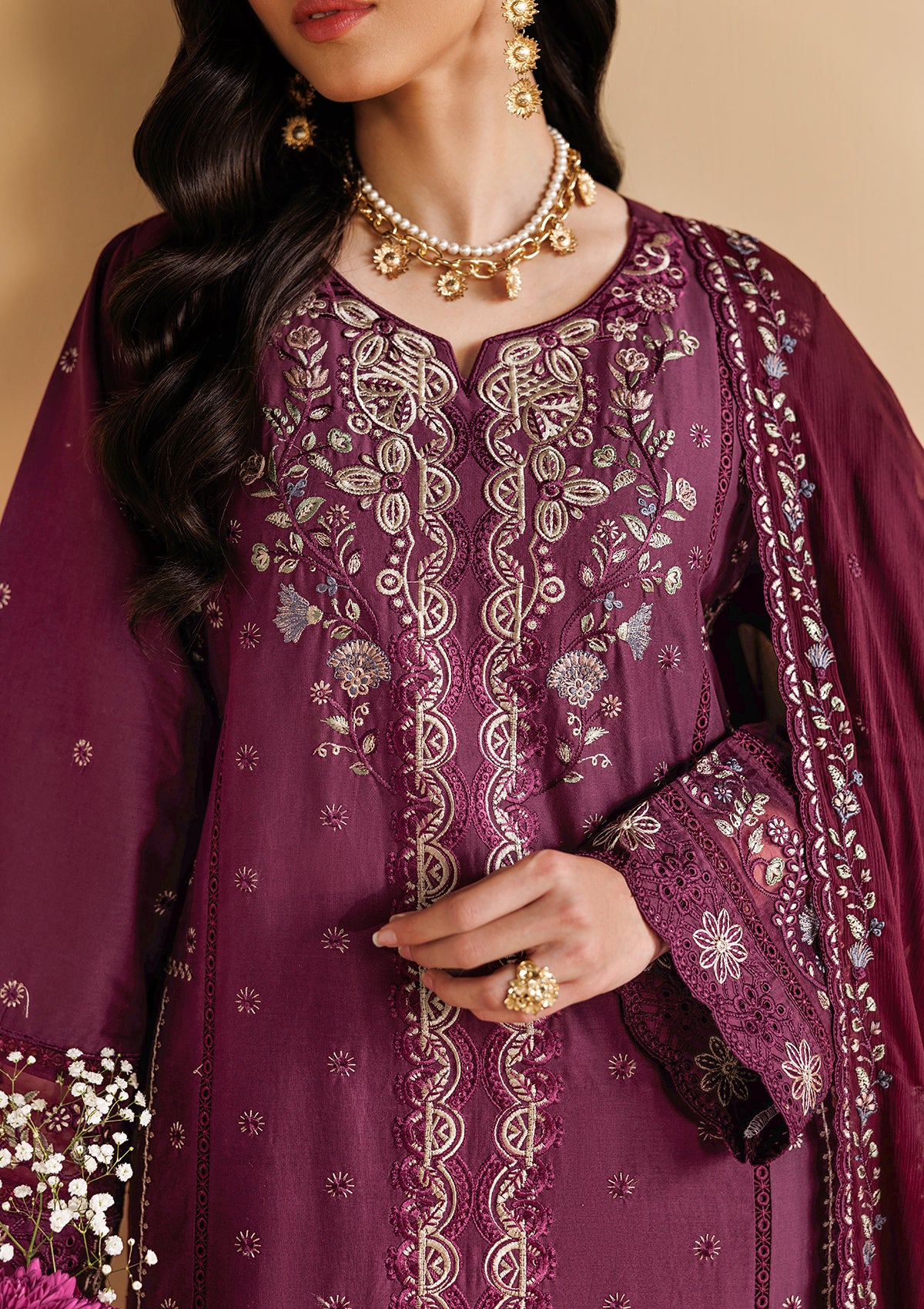 LUXURY Embroidered LAWN BT006719-PST