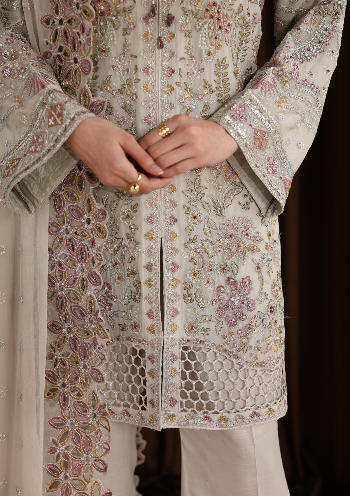 Embroidered Chiffon BT006678-GRY