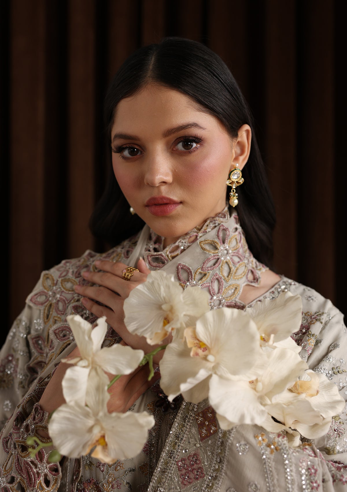 Embroidered Chiffon BT006678-GRY