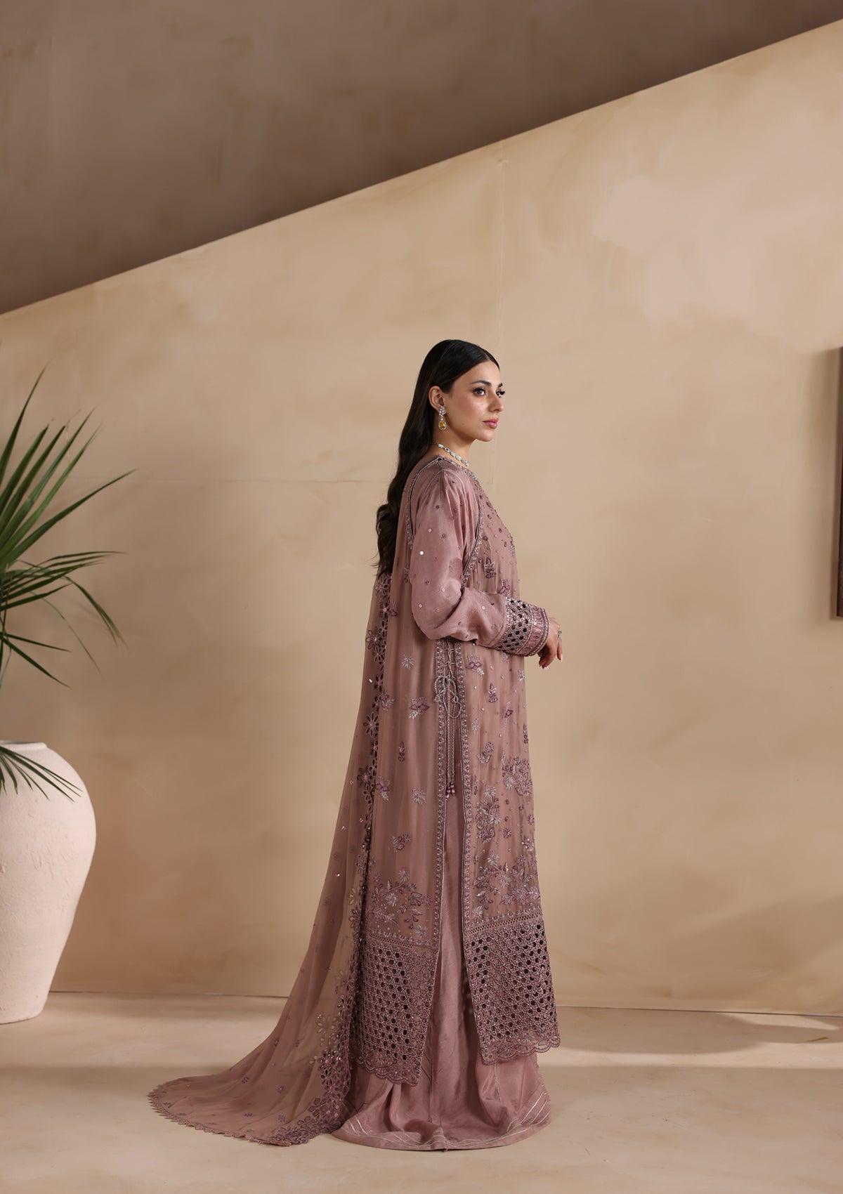 Embroidered Chiffon BT006676-PLM