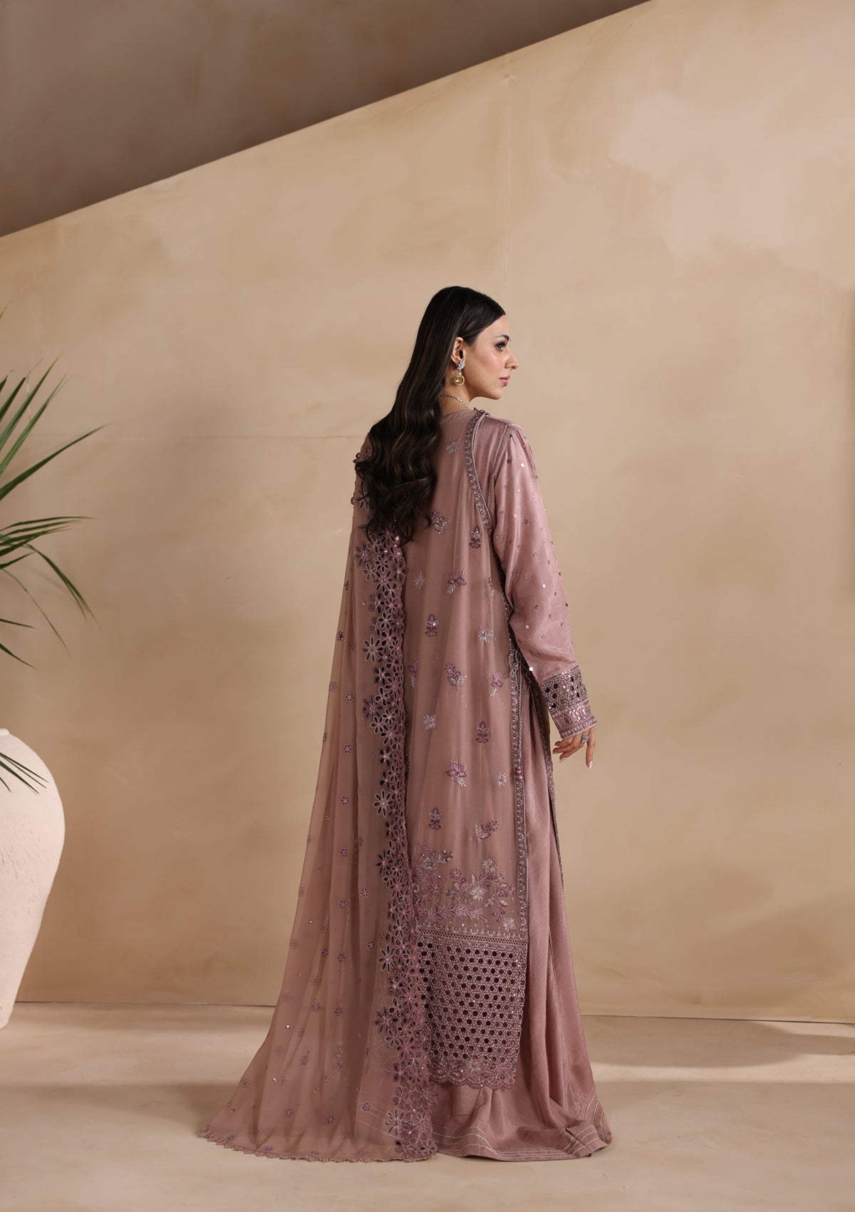 Embroidered Chiffon BT006676-PLM