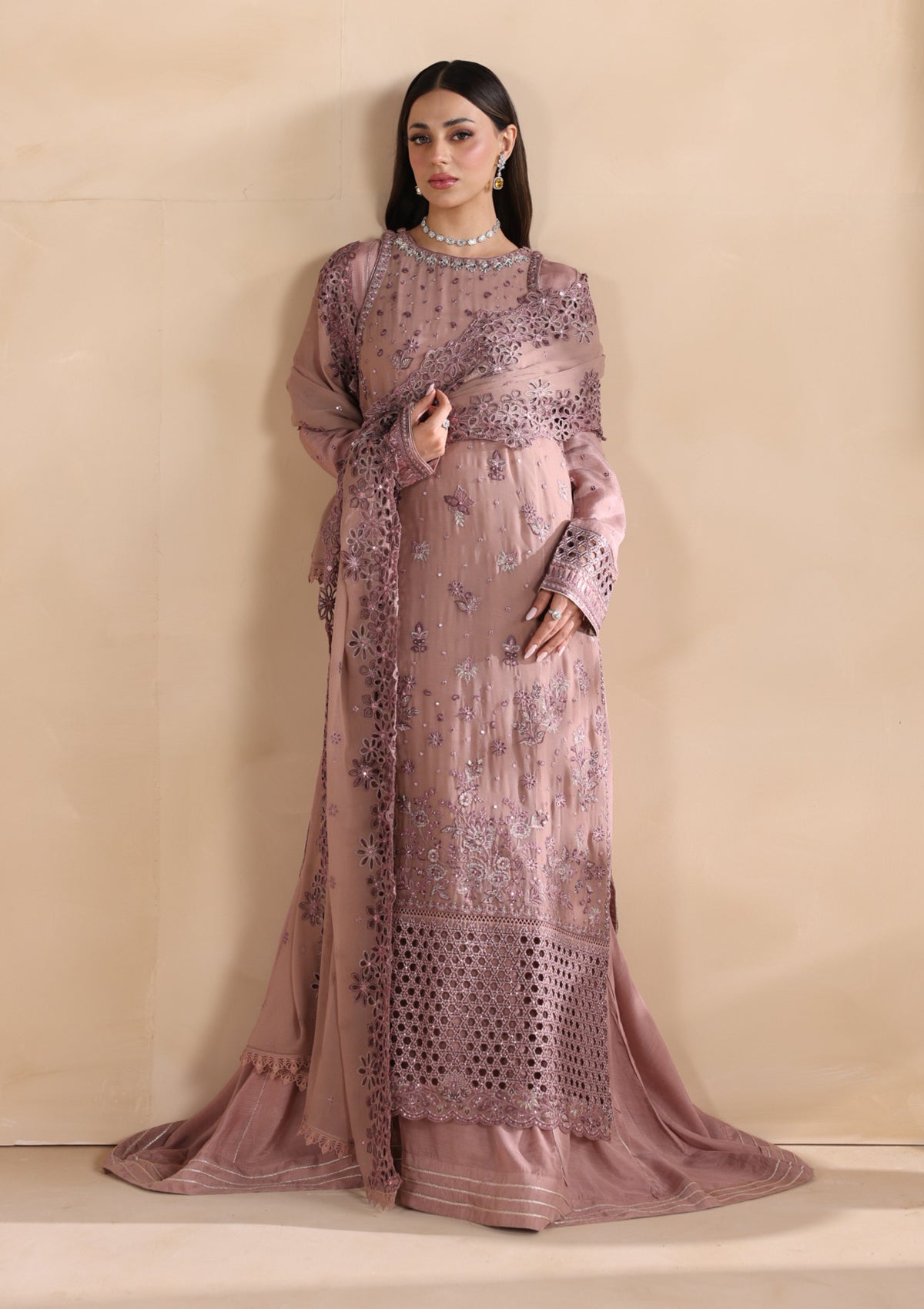 Embroidered Chiffon BT006676-PLM