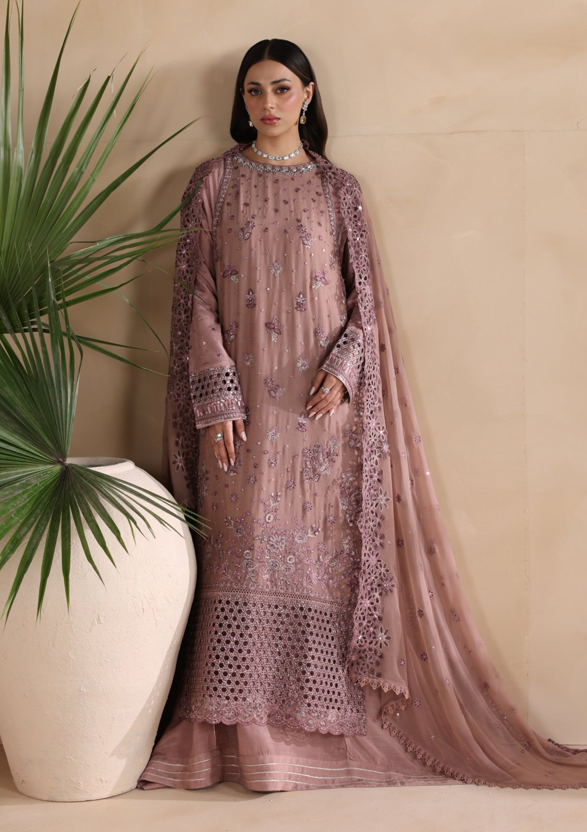 Embroidered Chiffon BT006676-PLM