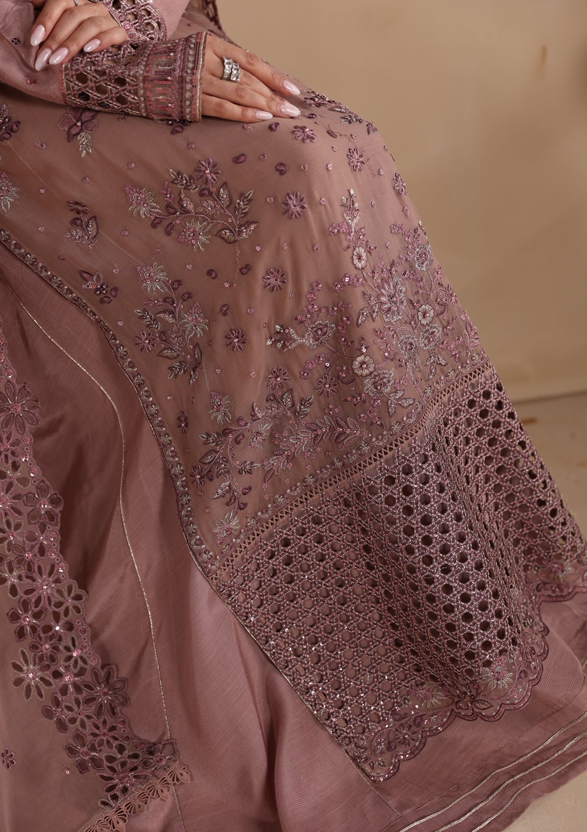 Embroidered Chiffon BT006676-PLM