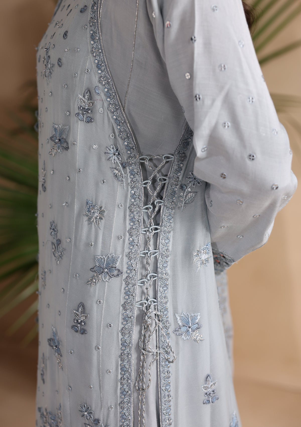 Embroidered Chiffon BT006676-L-BLU