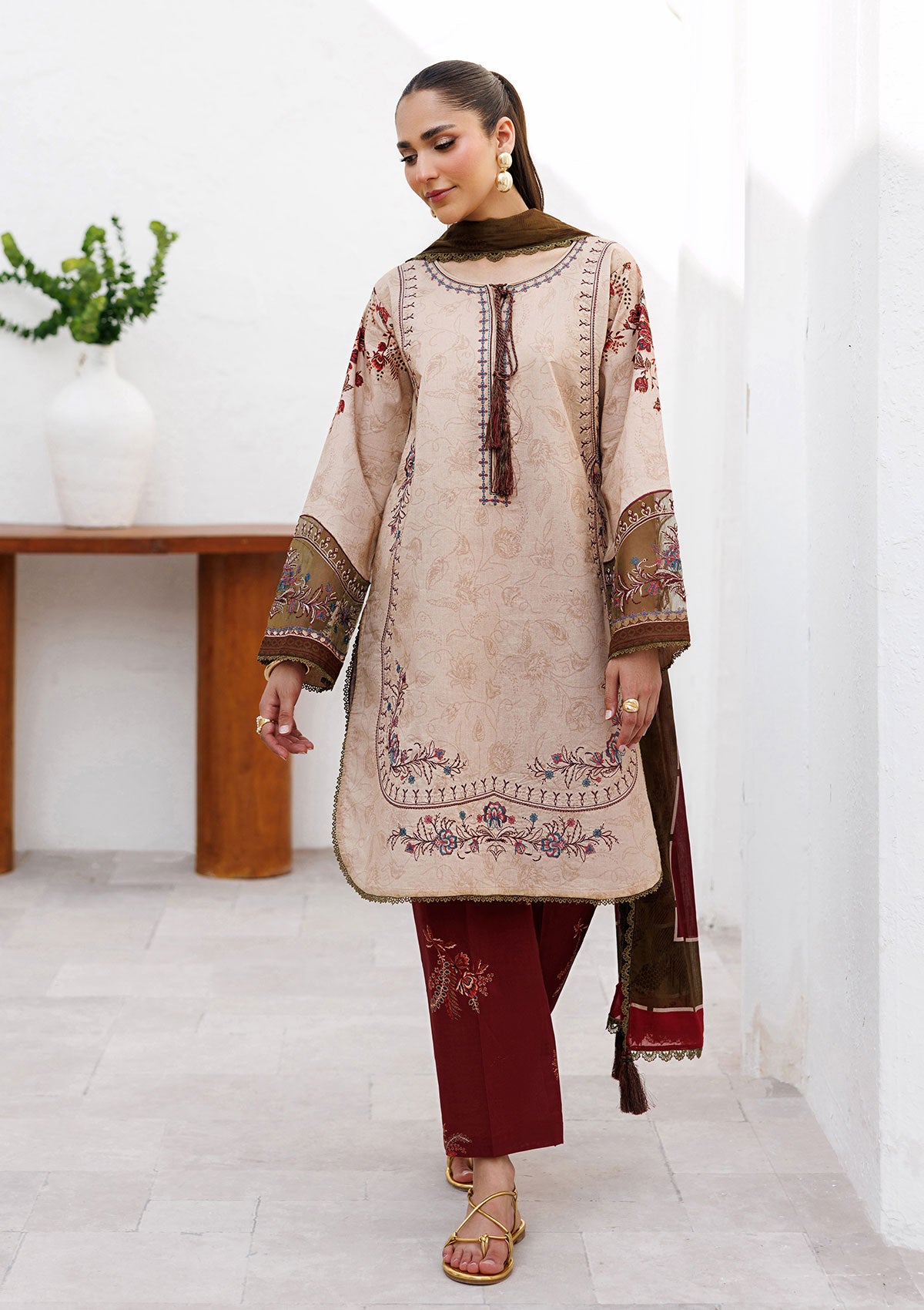 PRINTED EMB LAWN BT006821-LBR