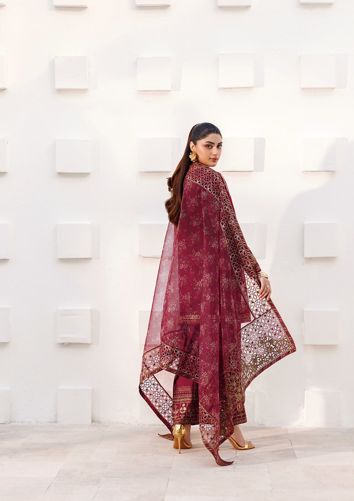 LUXURY Embroidered organza  BT006824-MRN