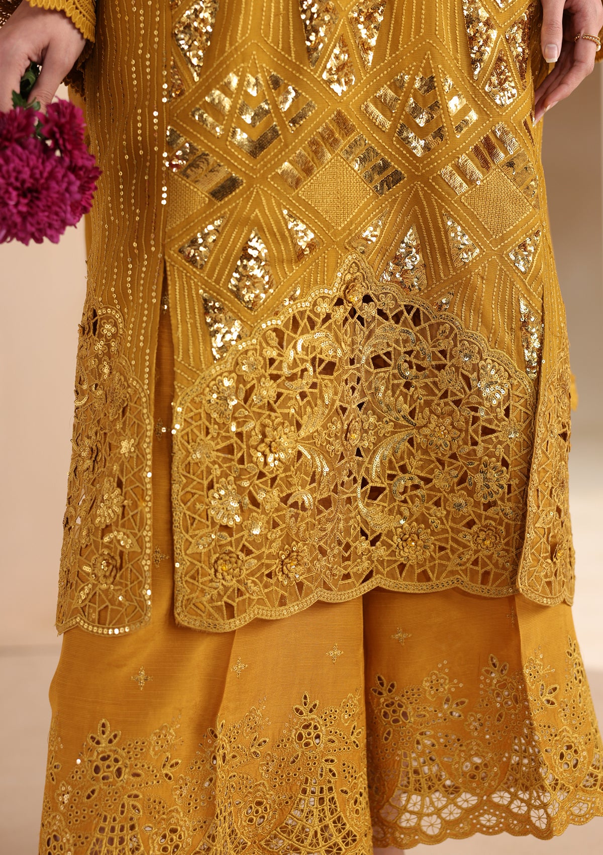 Embroidered Chiffon BT006679-MRD