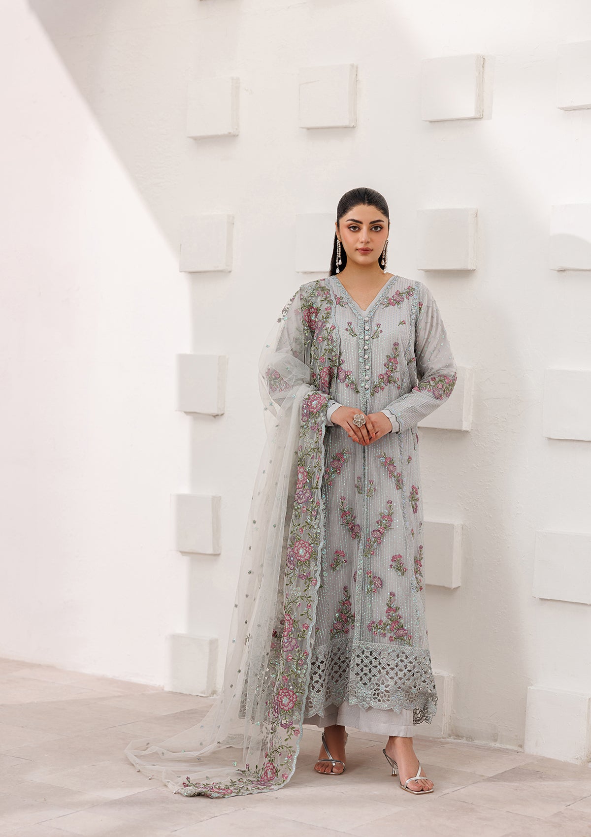 LUXURY Embroidered NET BT006823-GRY