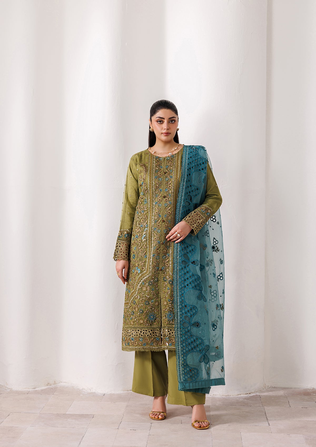 LUXURY Embroidered organza  BT006825-OLV