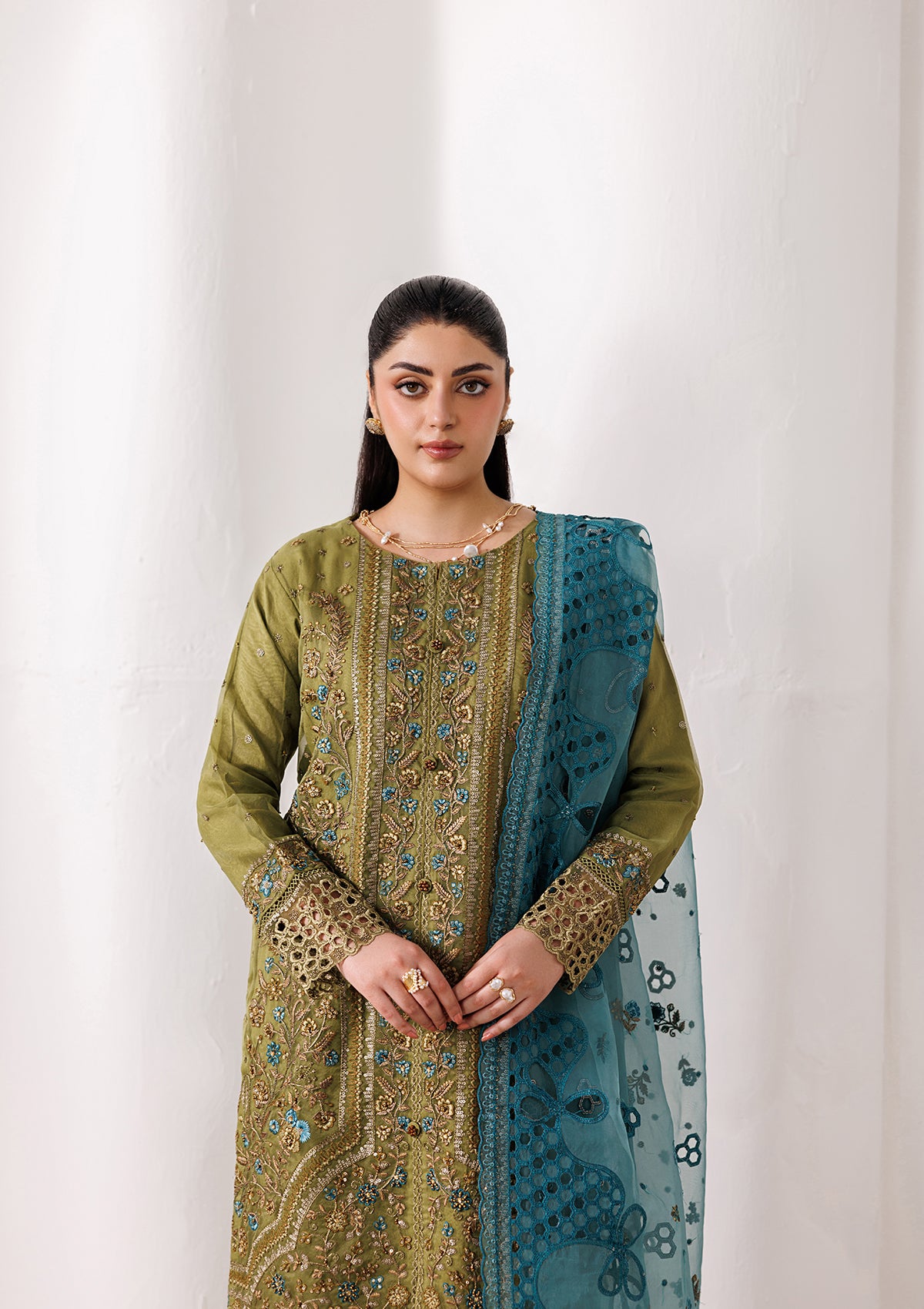 LUXURY Embroidered organza  BT006825-OLV