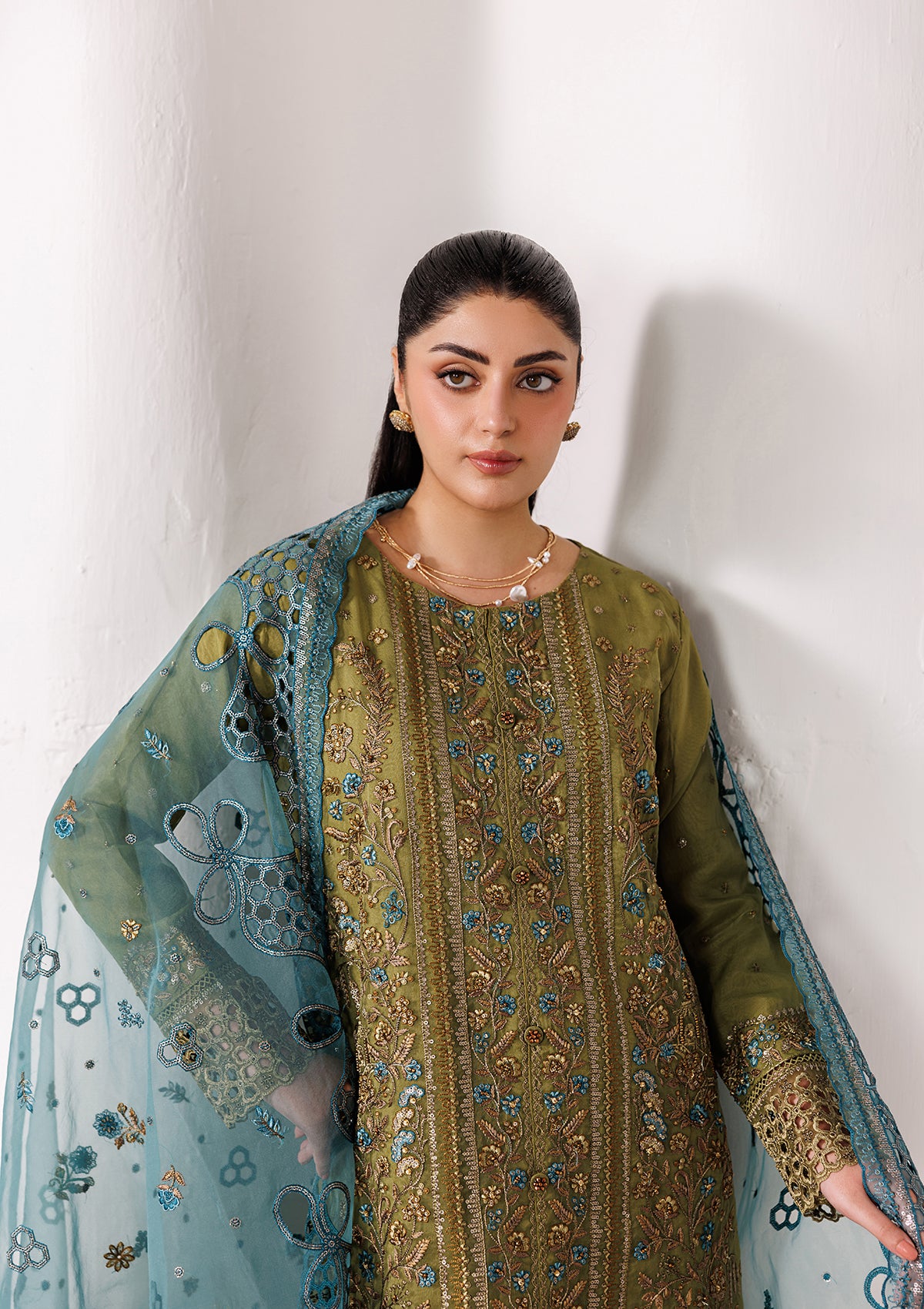 LUXURY Embroidered organza  BT006825-OLV