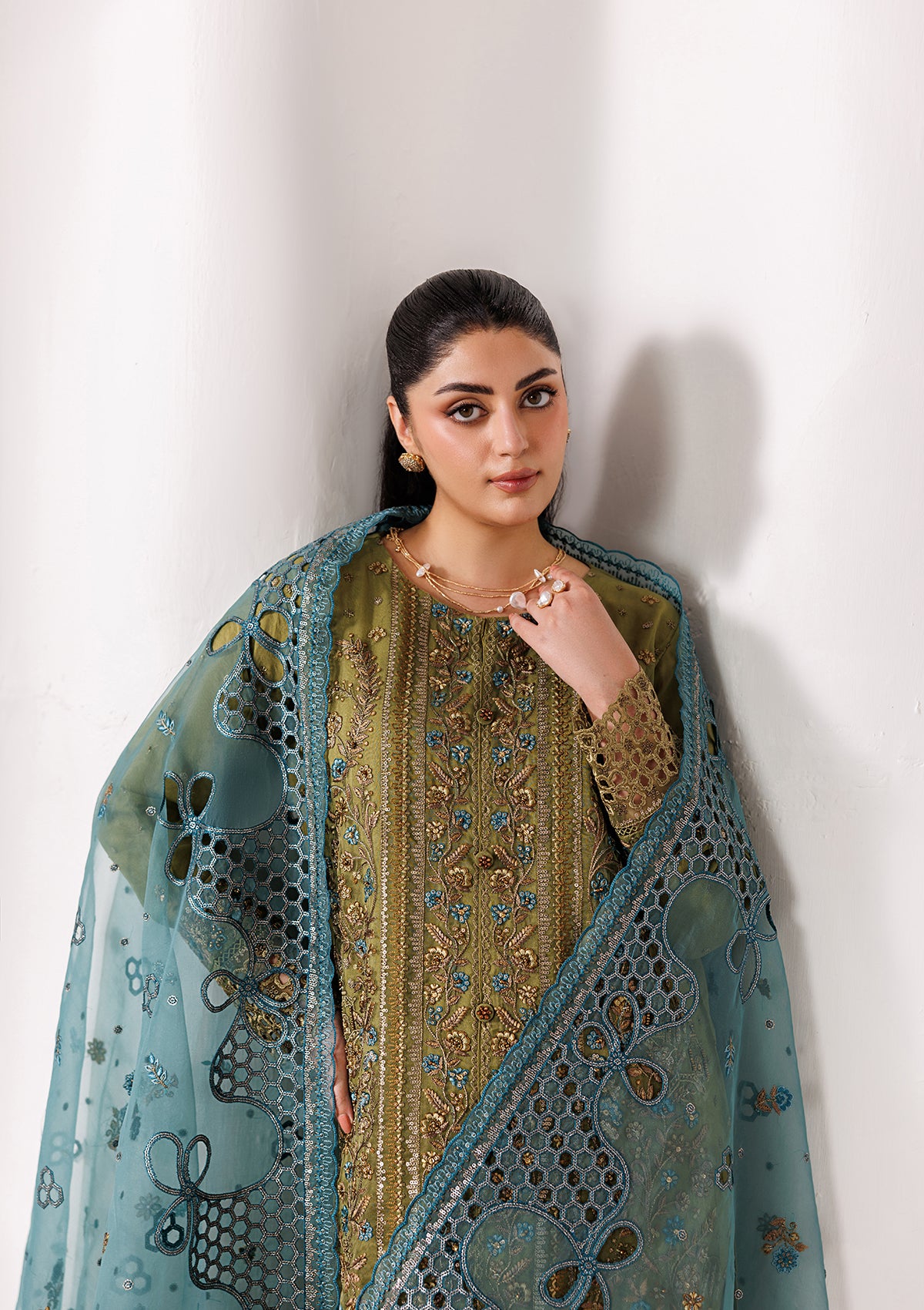 LUXURY Embroidered organza  BT006825-OLV