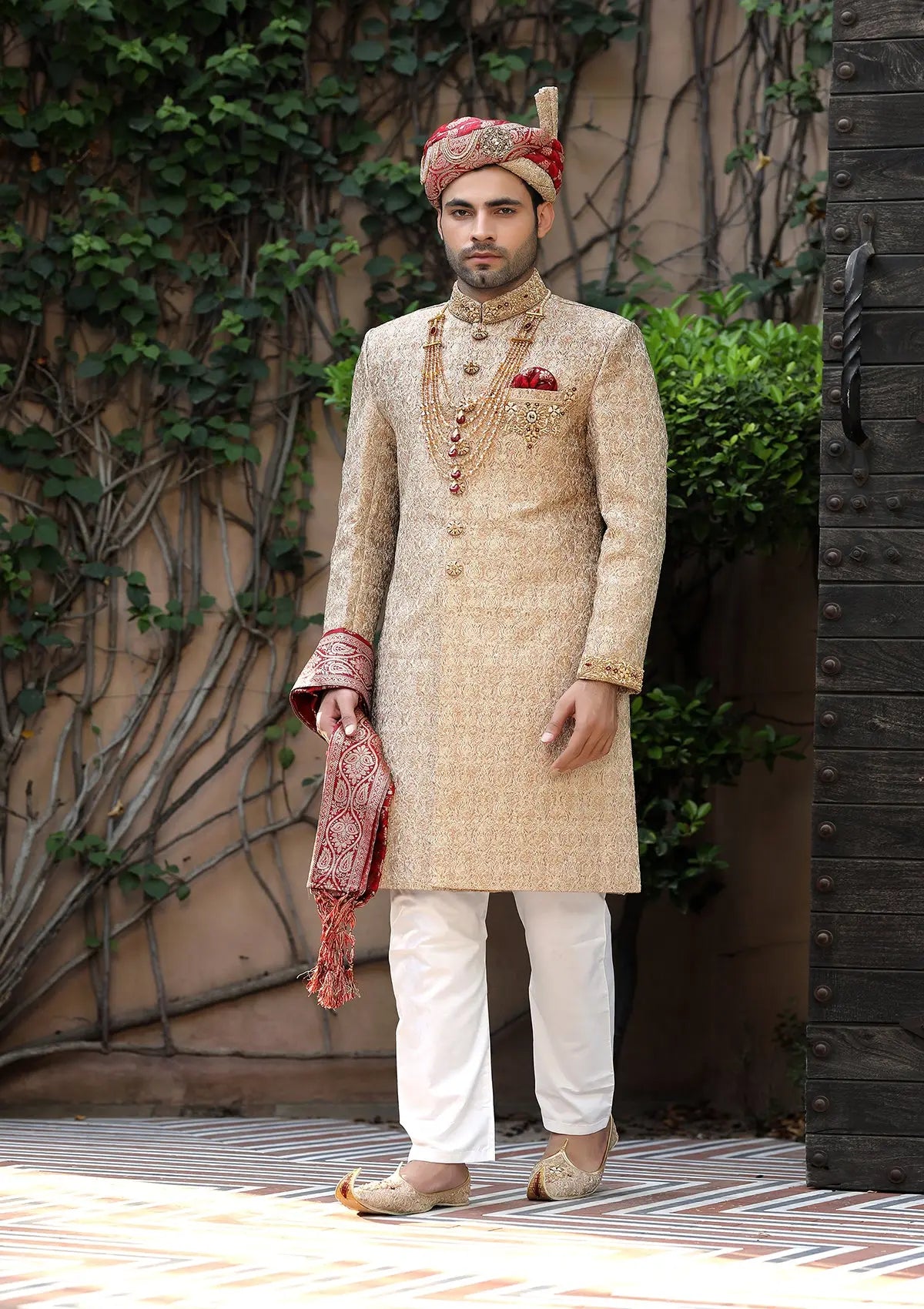 Bin Tayyab Sherwani (TD-1396) Beige Bin Tayyab