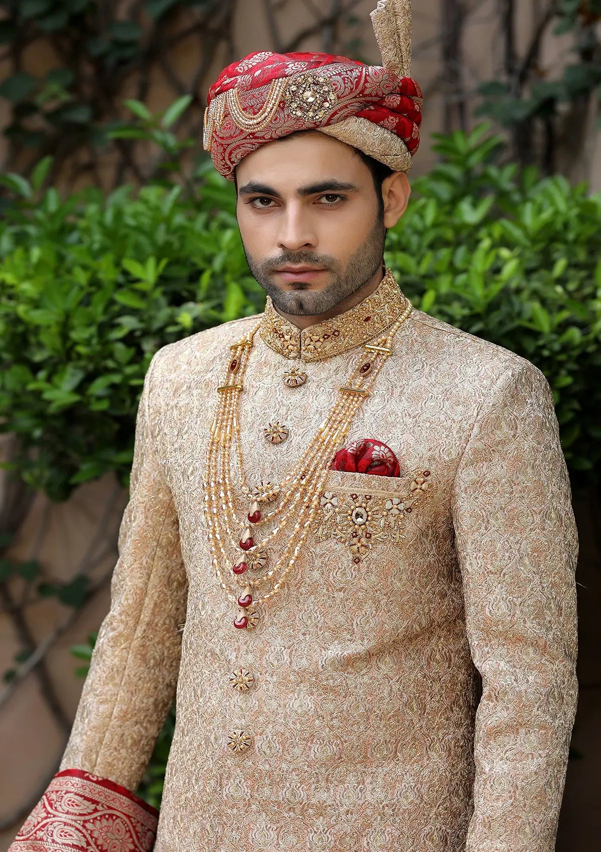 Bin Tayyab Sherwani (TD-1396) Beige Bin Tayyab
