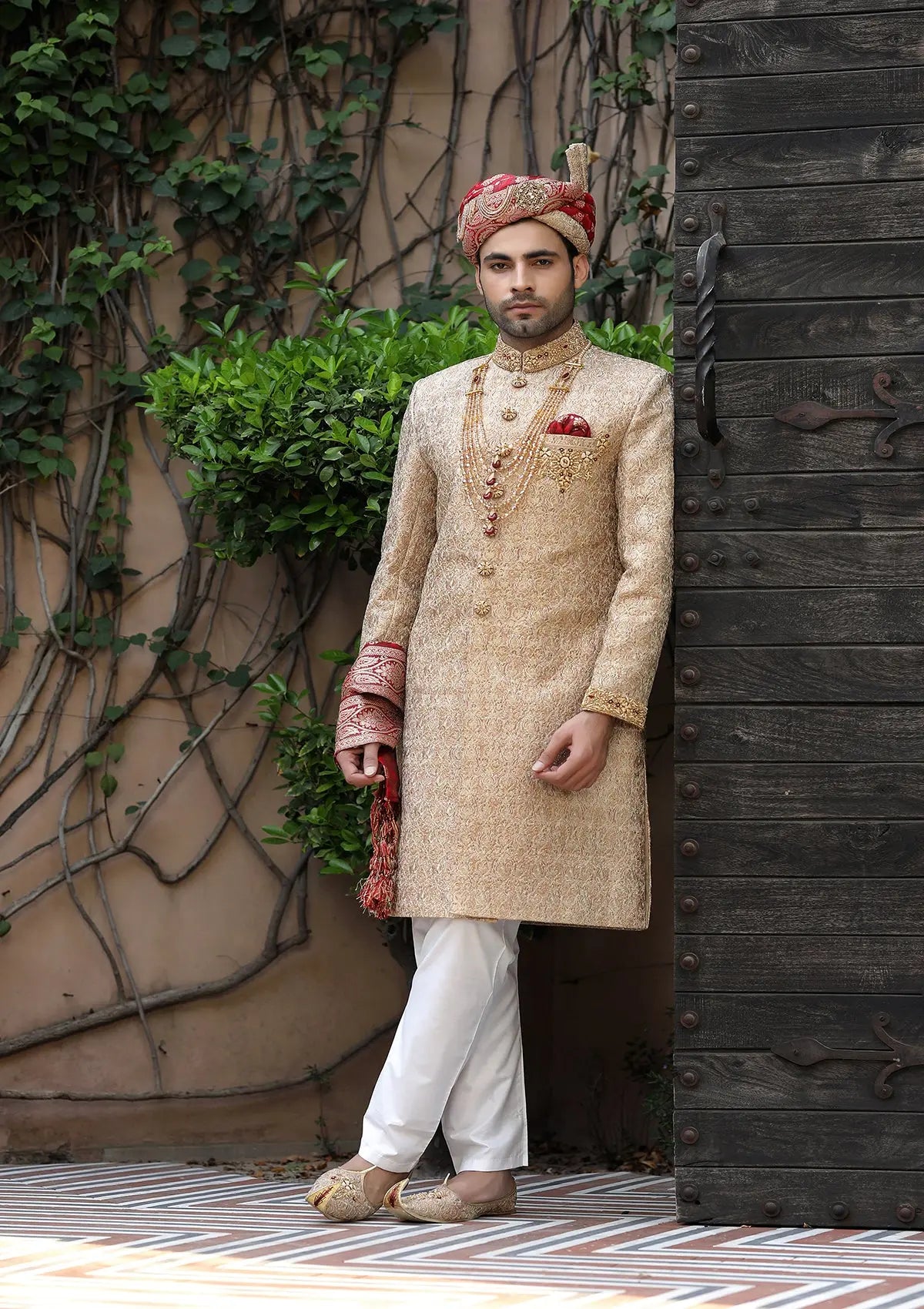 Bin Tayyab Sherwani (TD-1396) Beige Bin Tayyab