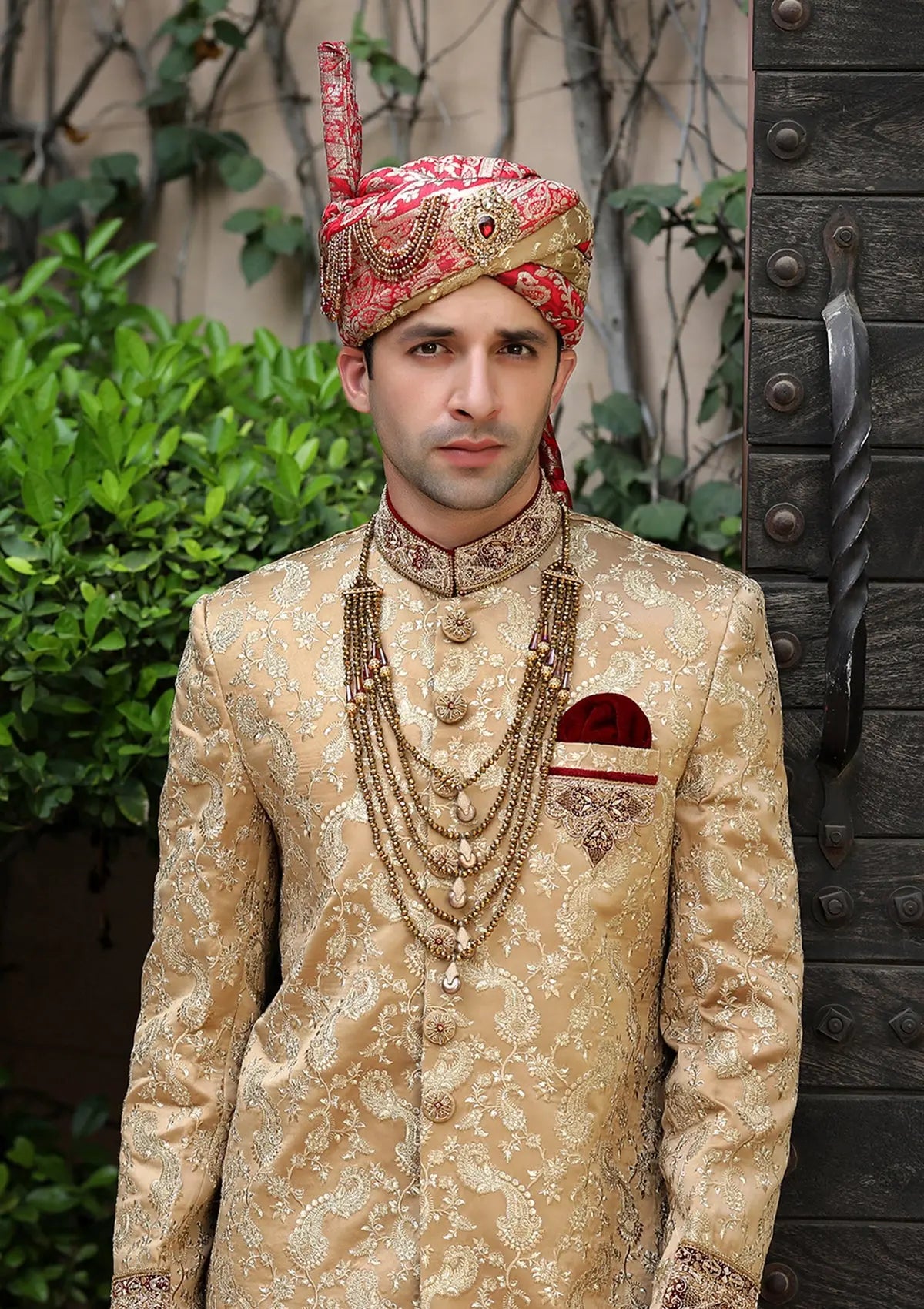 Bin Tayyab Sherwani (TD-1400) Almond Gold Bin Tayyab