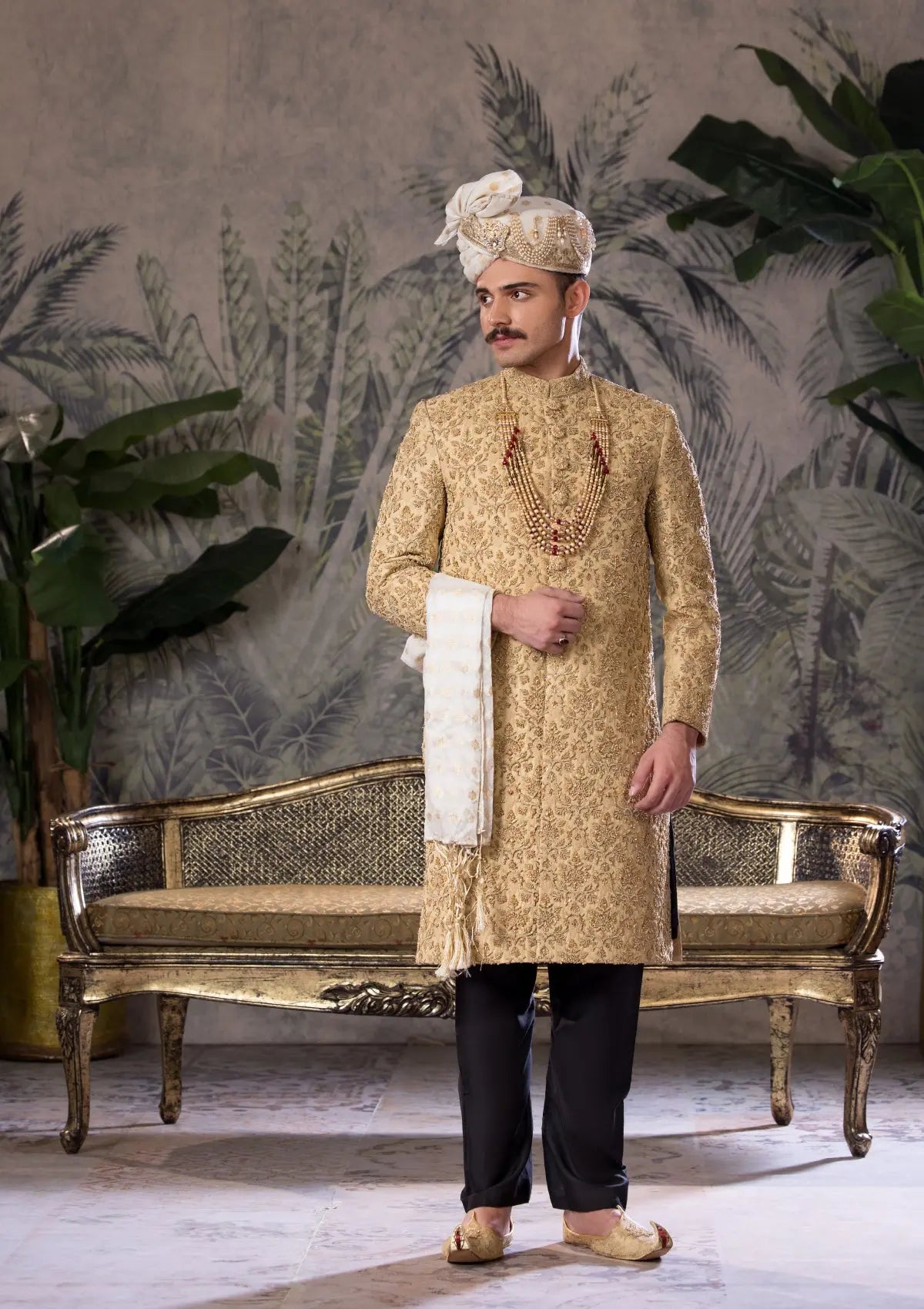Bin Tayyab Sherwani (TD-1779) GOLDEN Bin Tayyab