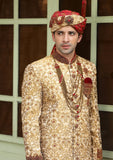 Bin Tayyab Sherwani (TD-1404-2) Maroon Golden