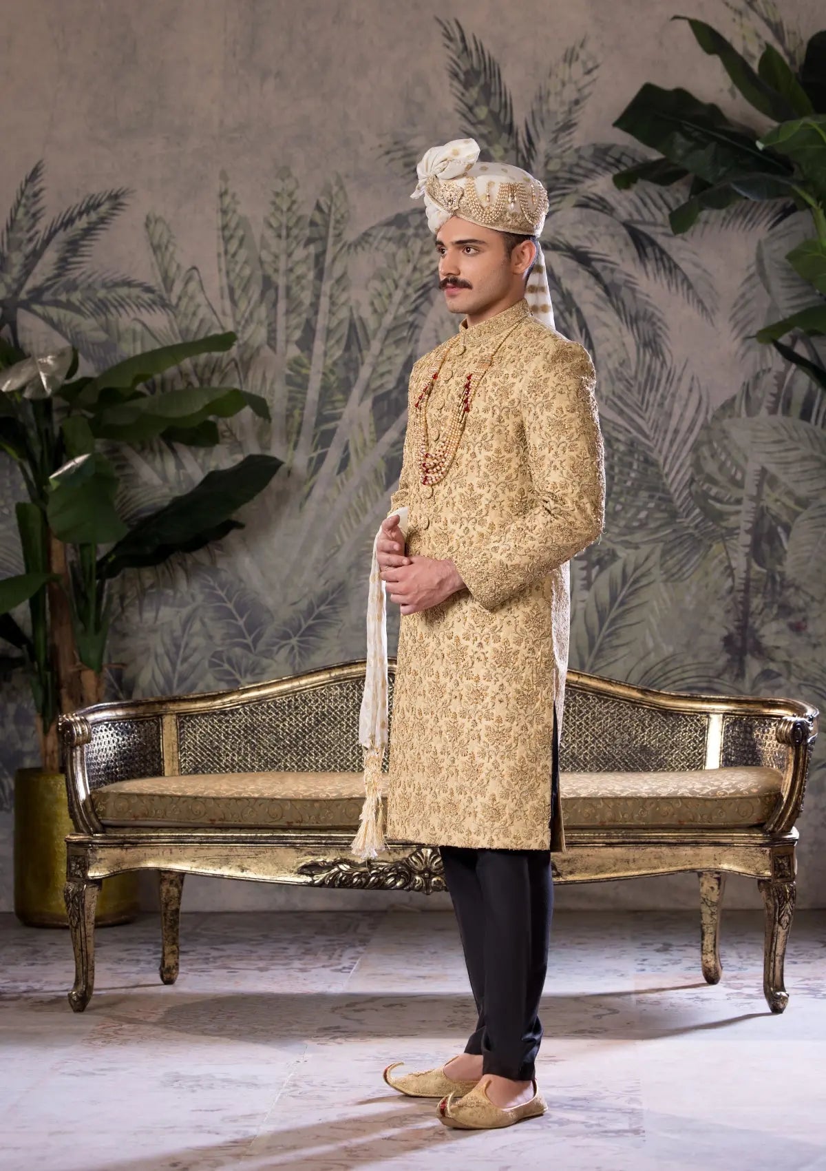 Bin Tayyab Sherwani (TD-1779) GOLDEN Bin Tayyab