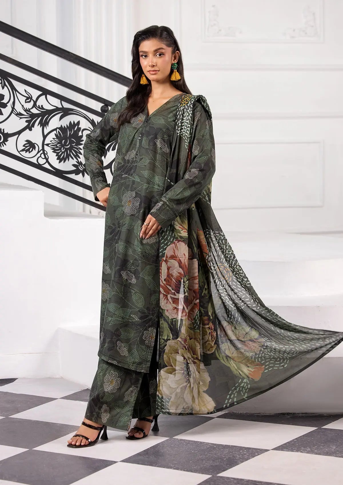 PRINTED LAWN BT6370-GRN Bin Tayyab