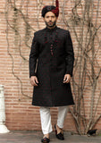 Bin Tayyab Sherwani (TD-1426-2) Maroon Black