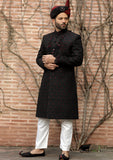 Bin Tayyab Sherwani (TD-1426-2) Maroon Black