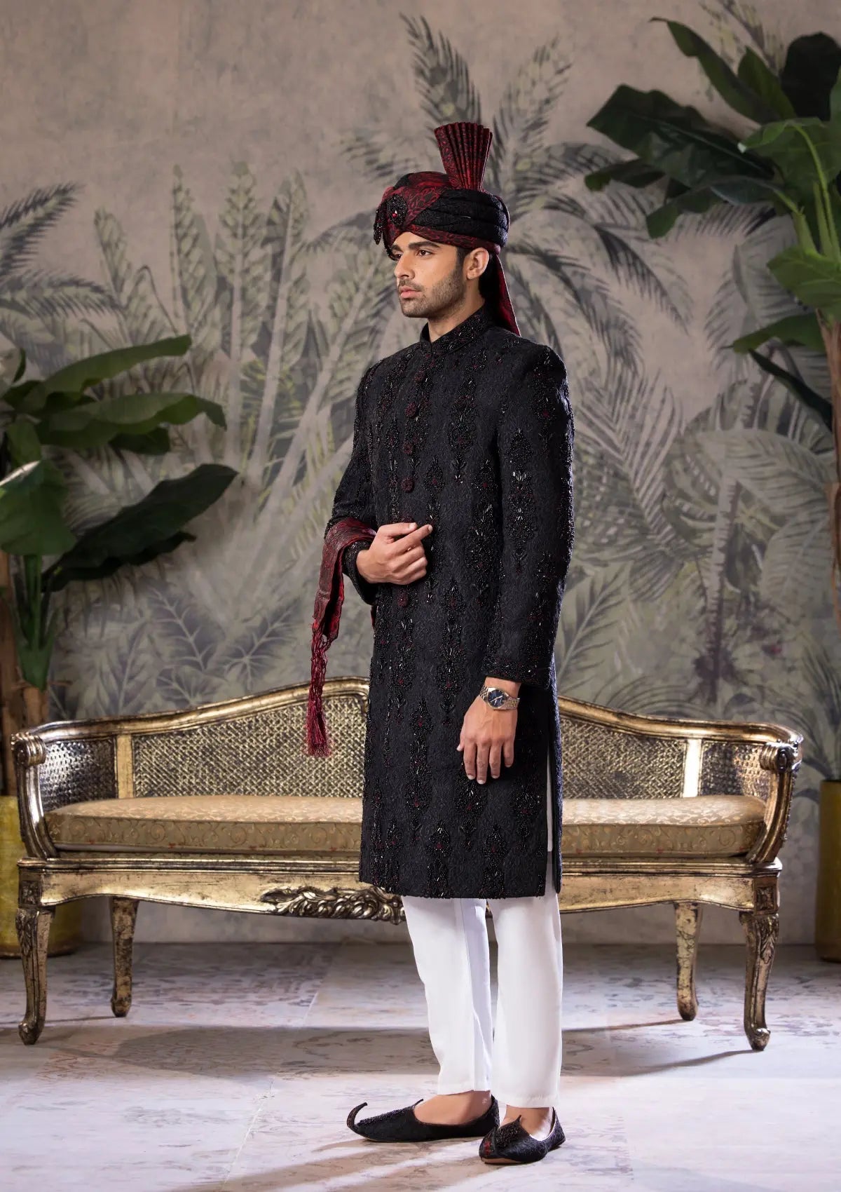 Bin Tayyab Sherwani (TD-1742) BLACK Bin Tayyab
