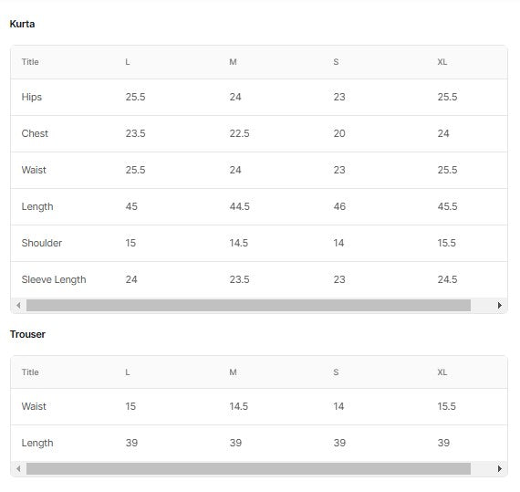 LUXURY Embroidered  LAWN BT006719-PST Size Chart