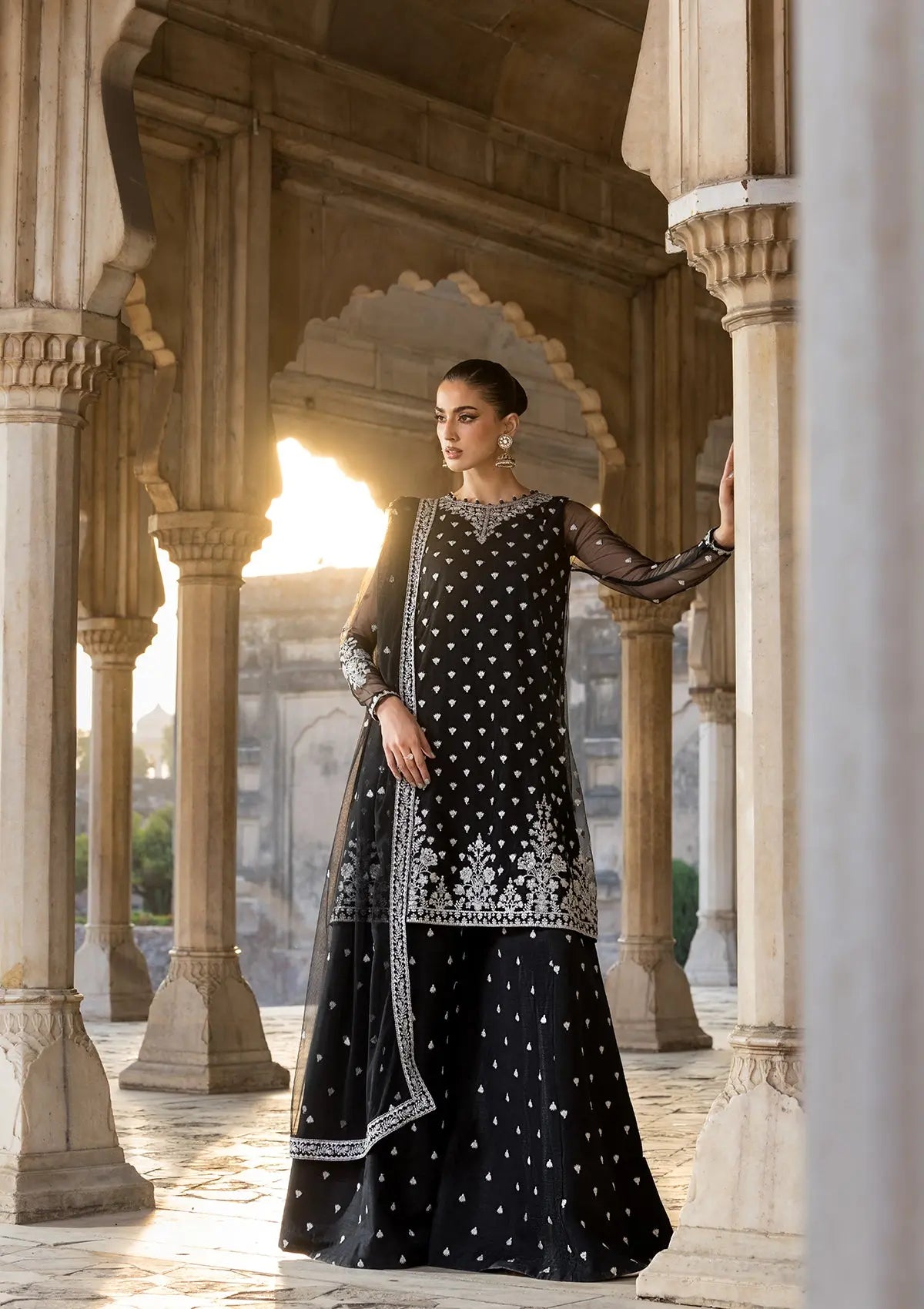 EMBROIDERED NET BT-6571-BLK Bin Tayyab