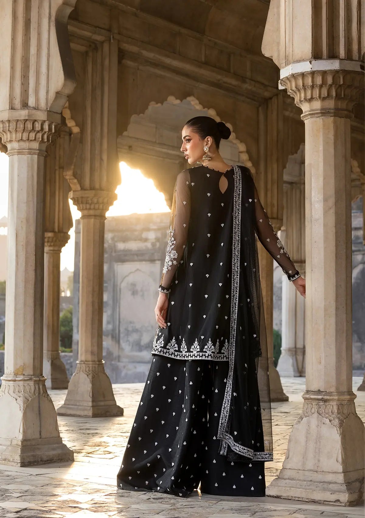 EMBROIDERED NET BT-6571-BLK Bin Tayyab