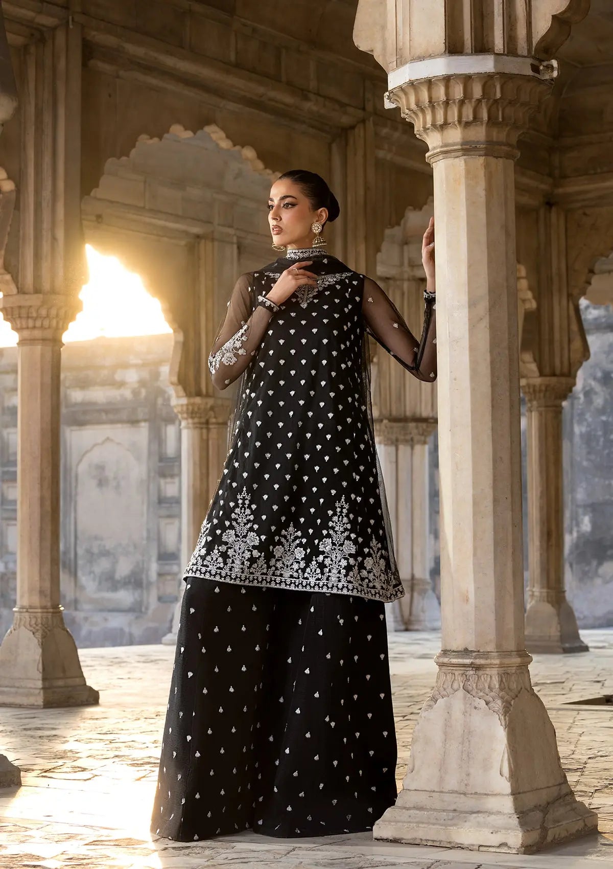 EMBROIDERED NET BT-6571-BLK Bin Tayyab