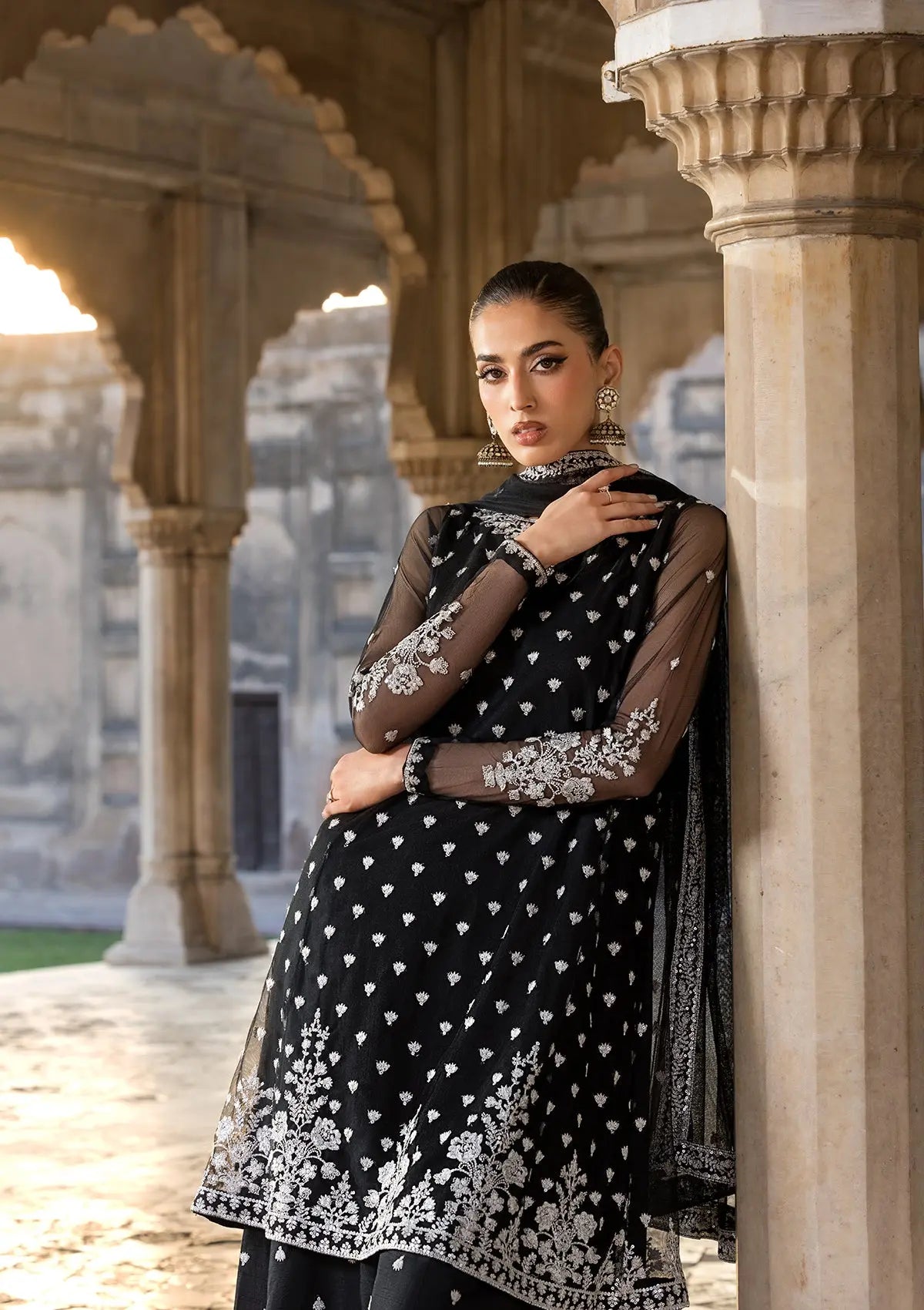 EMBROIDERED NET BT-6571-BLK Bin Tayyab