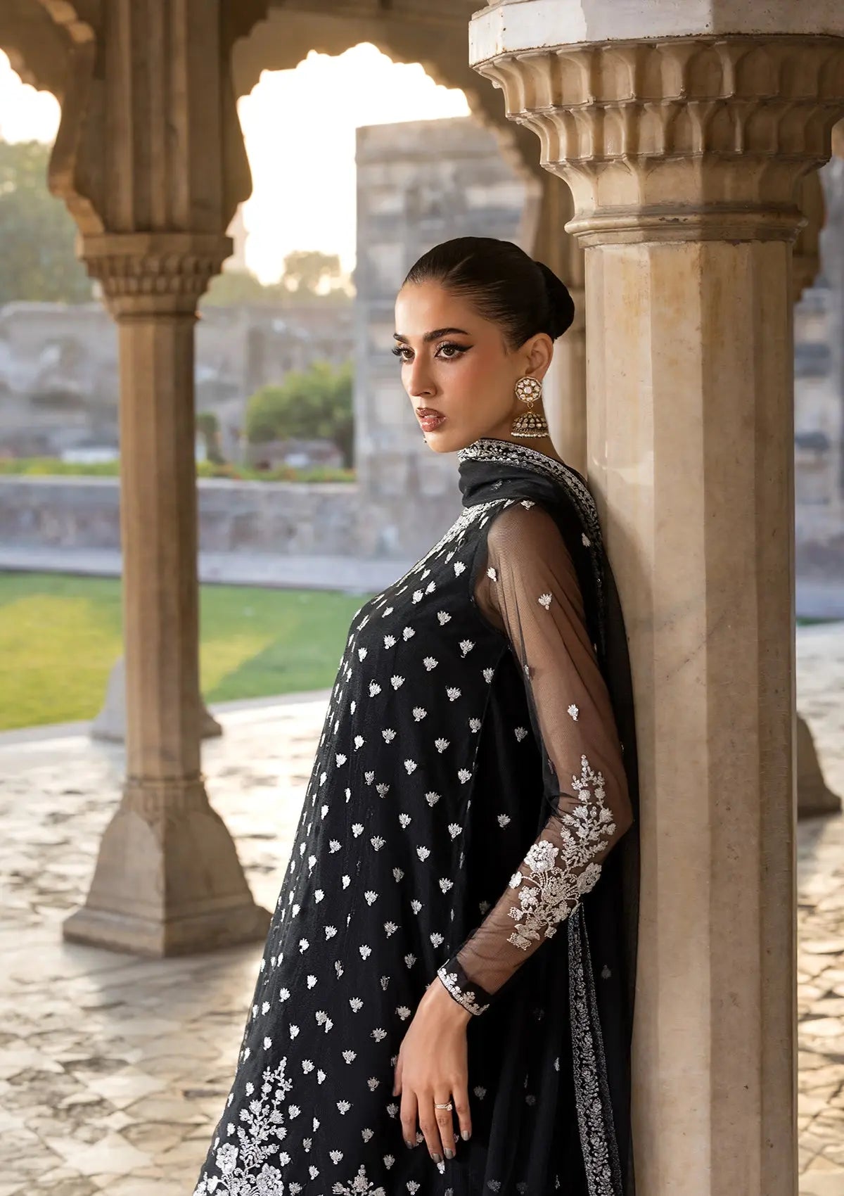 EMBROIDERED NET BT-6571-BLK Bin Tayyab