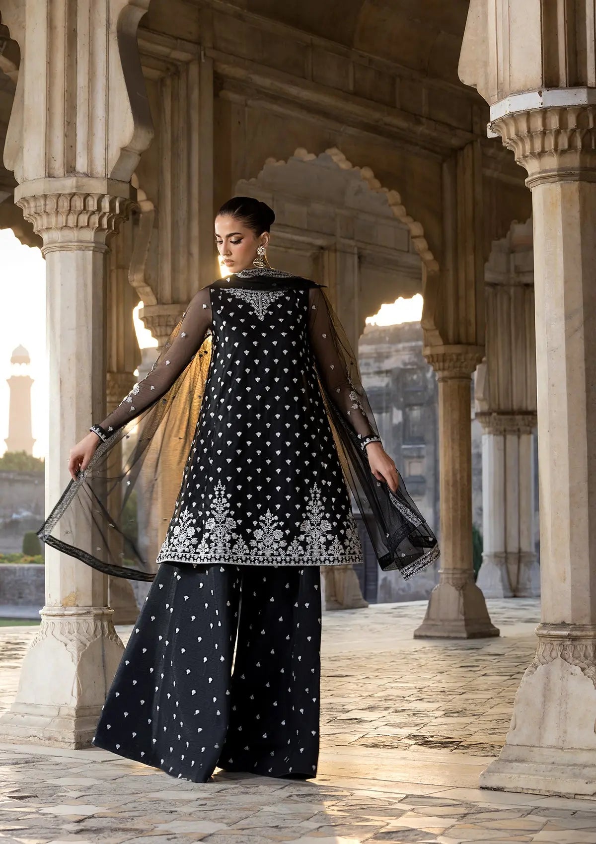 EMBROIDERED NET BT-6571-BLK Bin Tayyab