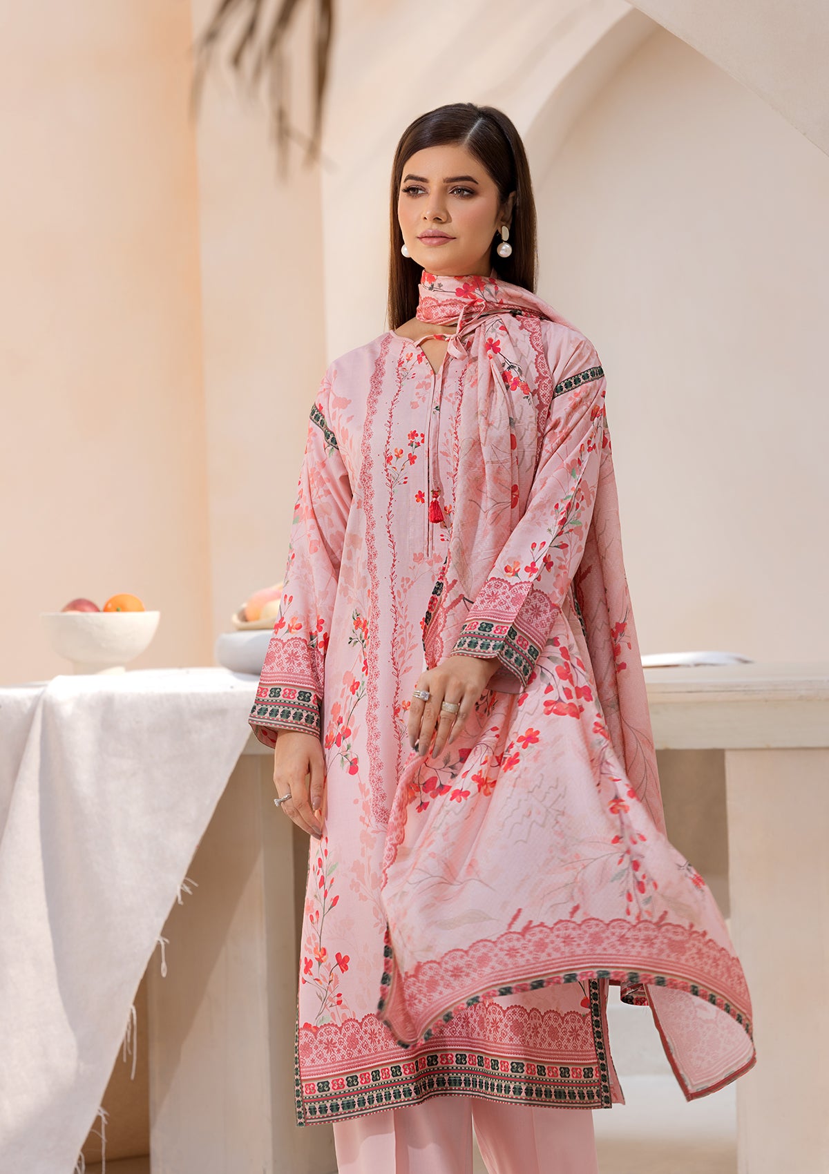 Printed Linen BT6545-PNK