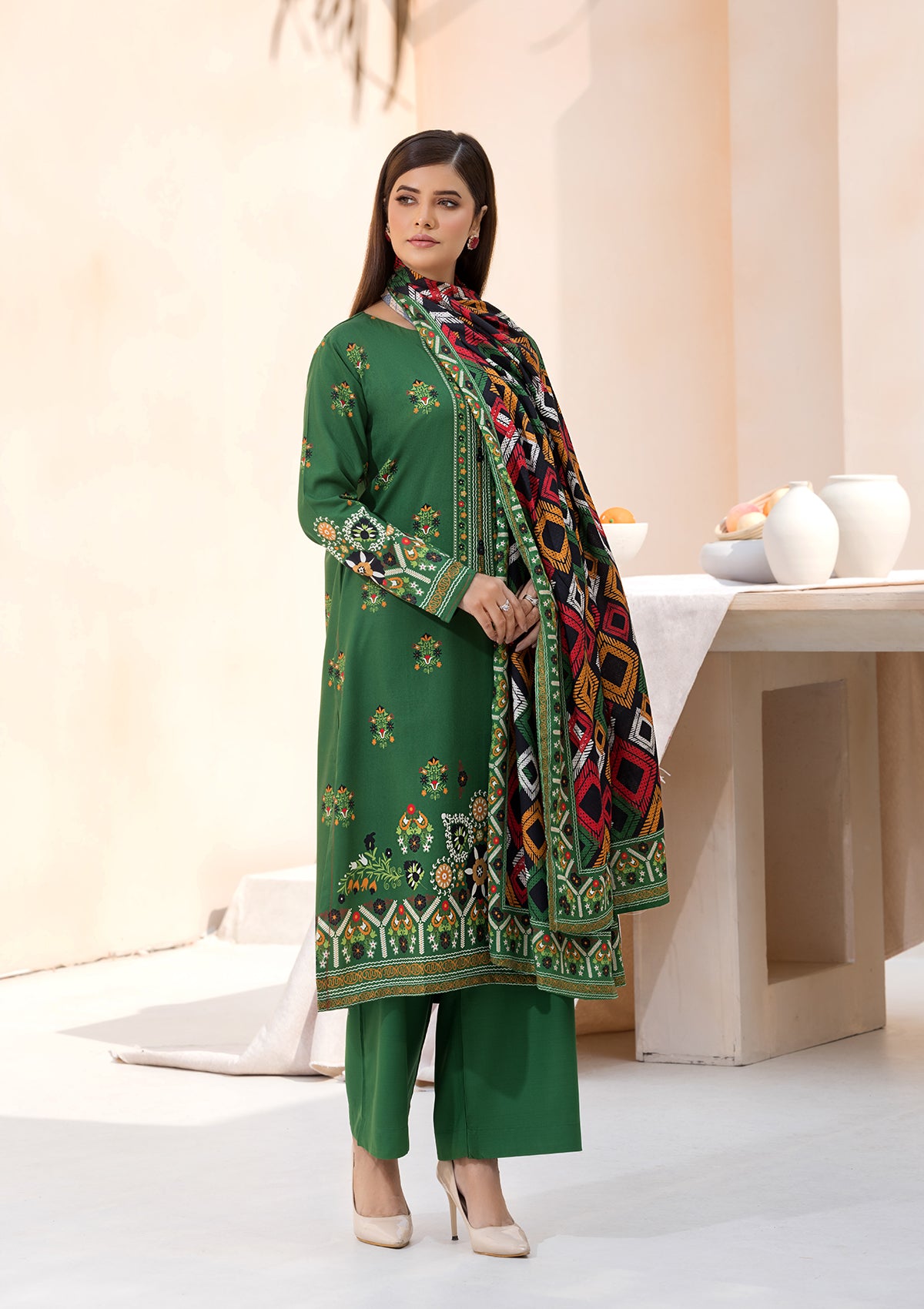 Printed Linen BT6545-GRN