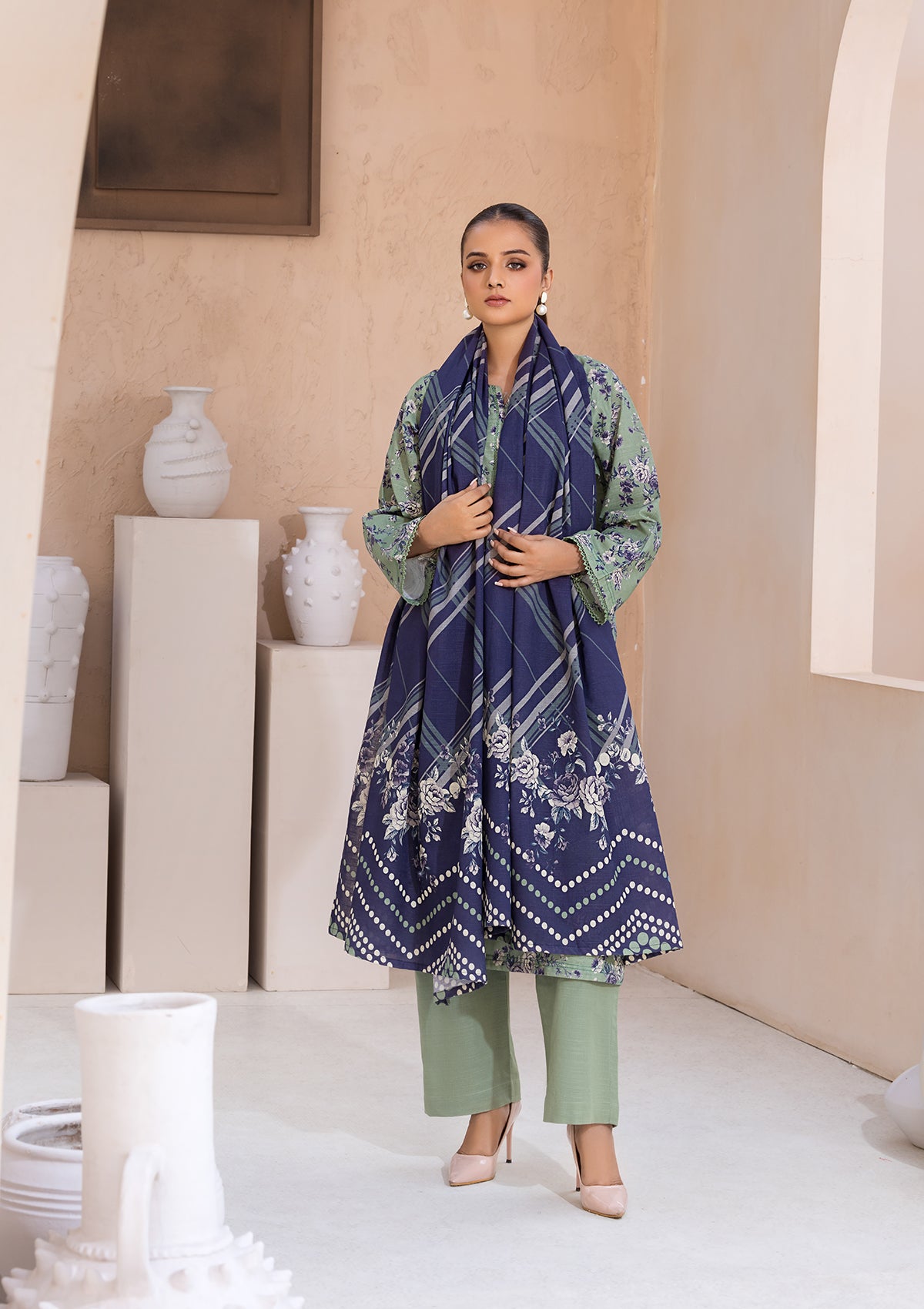 PRINTED KHADDAR BT6526-GRN