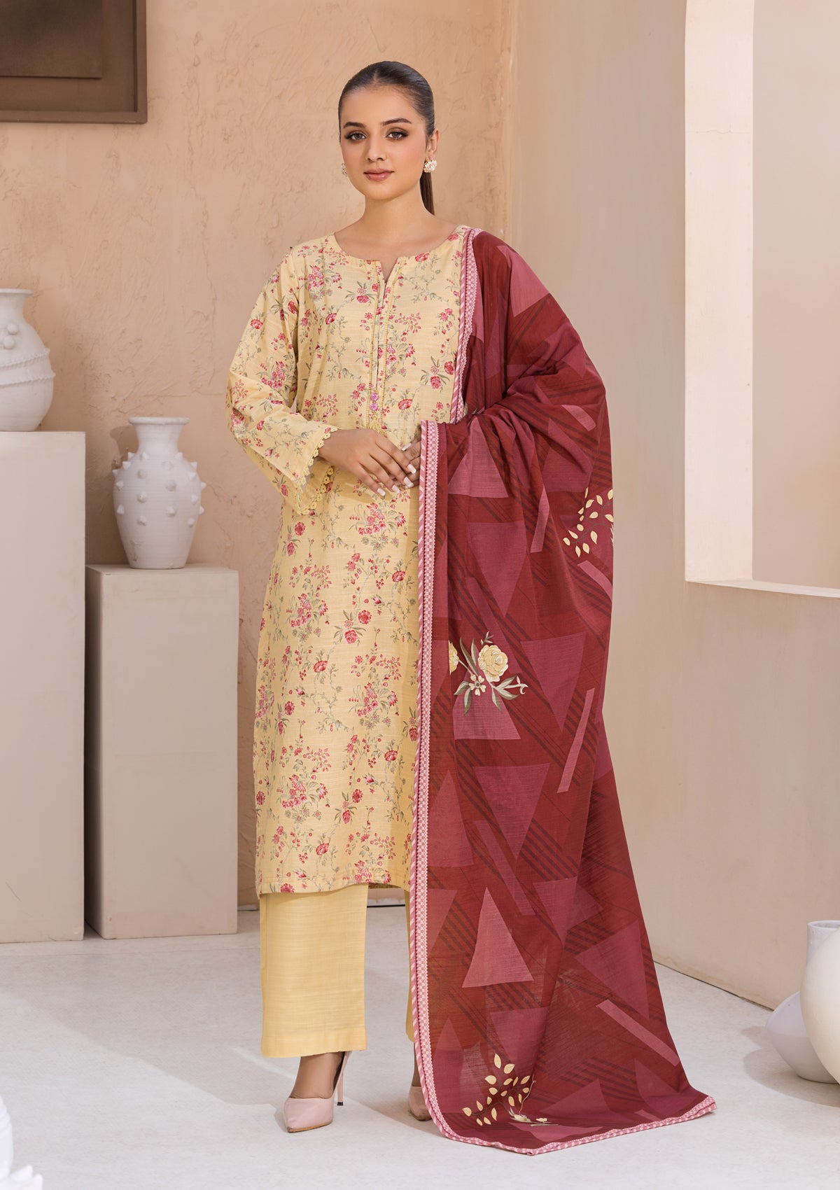 PRINTED KHADDAR BT6526-YLO