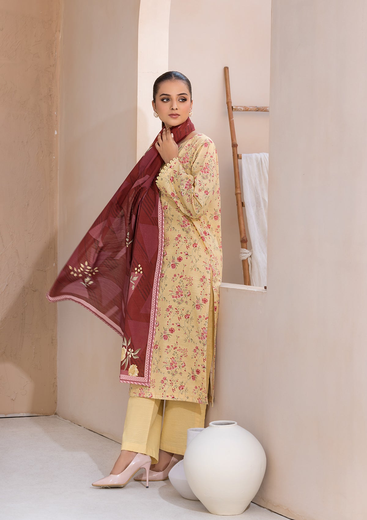 PRINTED KHADDAR BT6526-YLO