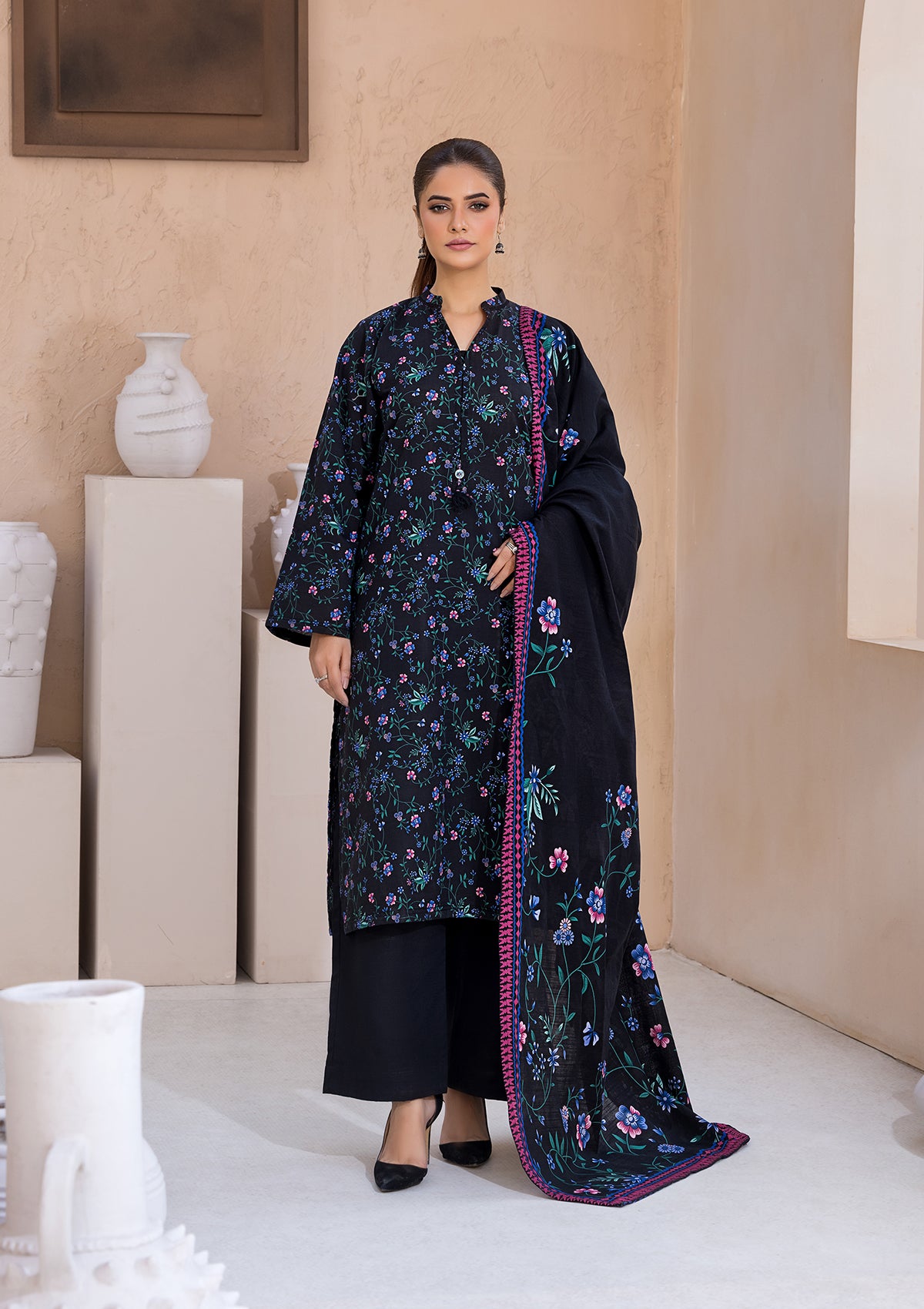 PRINTED KHADDAR BT6526-BLK
