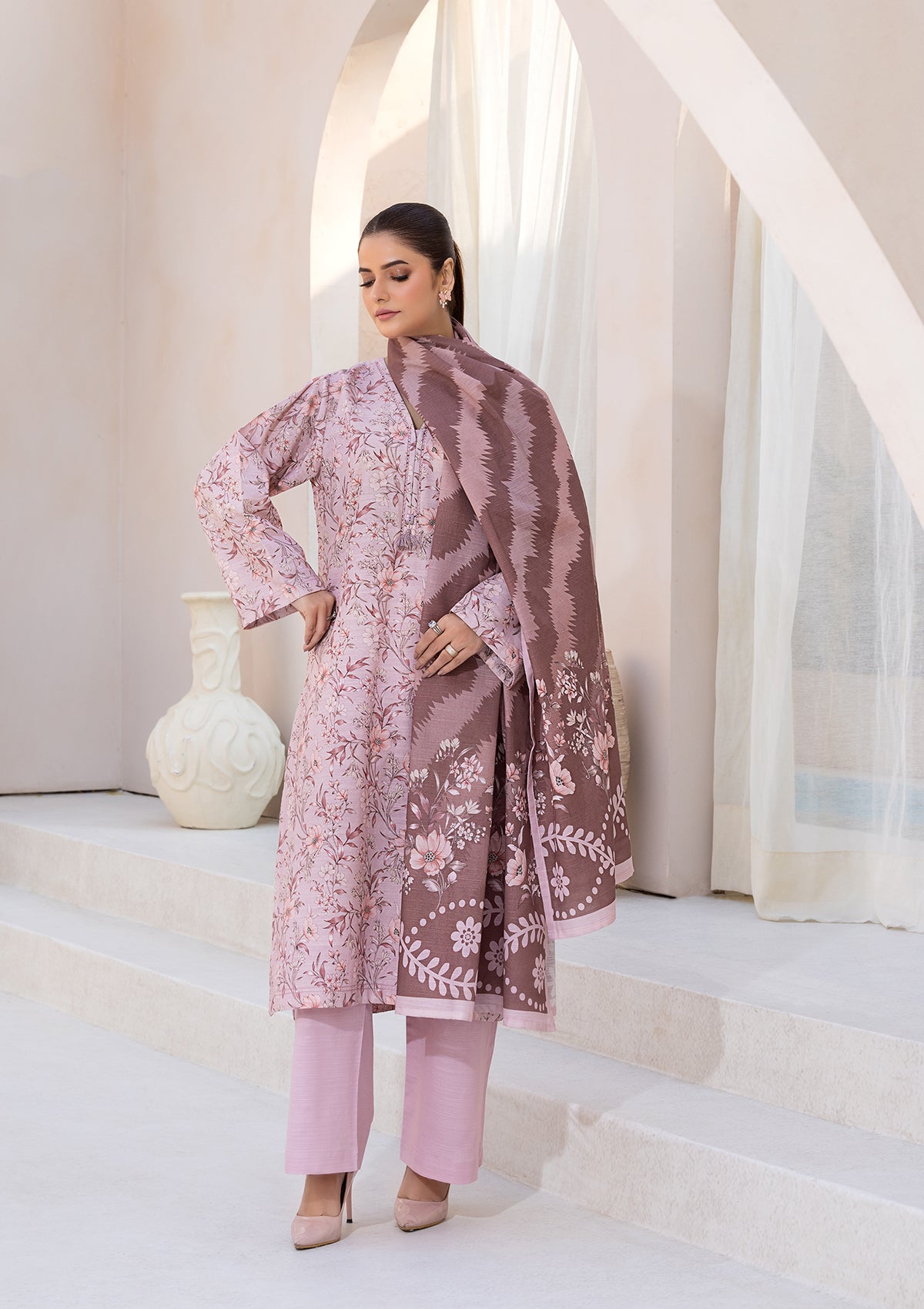 PRINTED KHADDAR BT6526-PNK