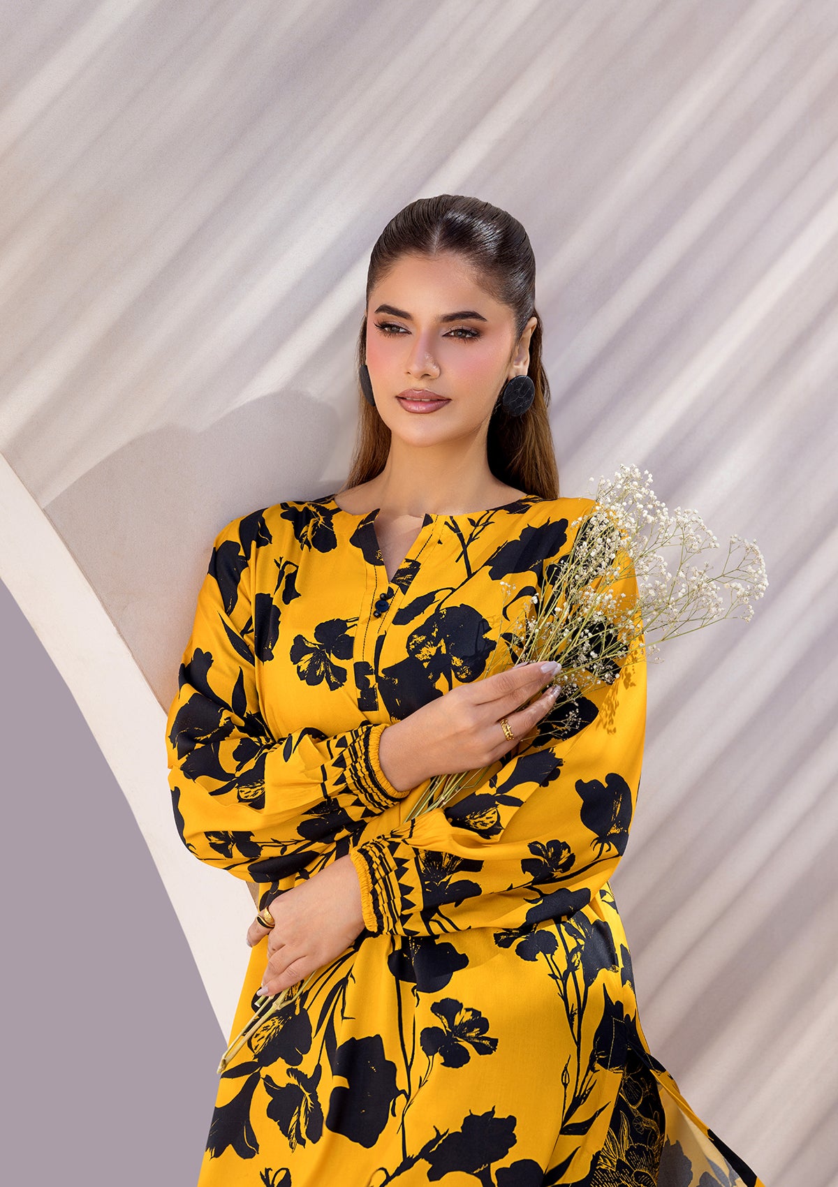 PRINTED LAWN BT006685-YLW