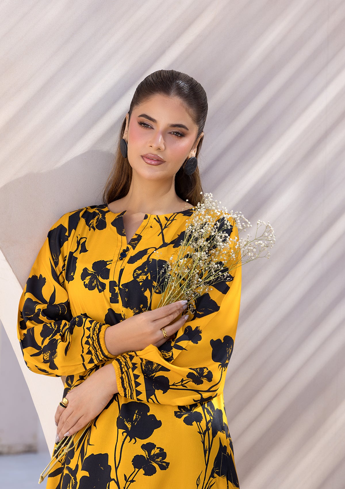 PRINTED LAWN BT006685-YLW